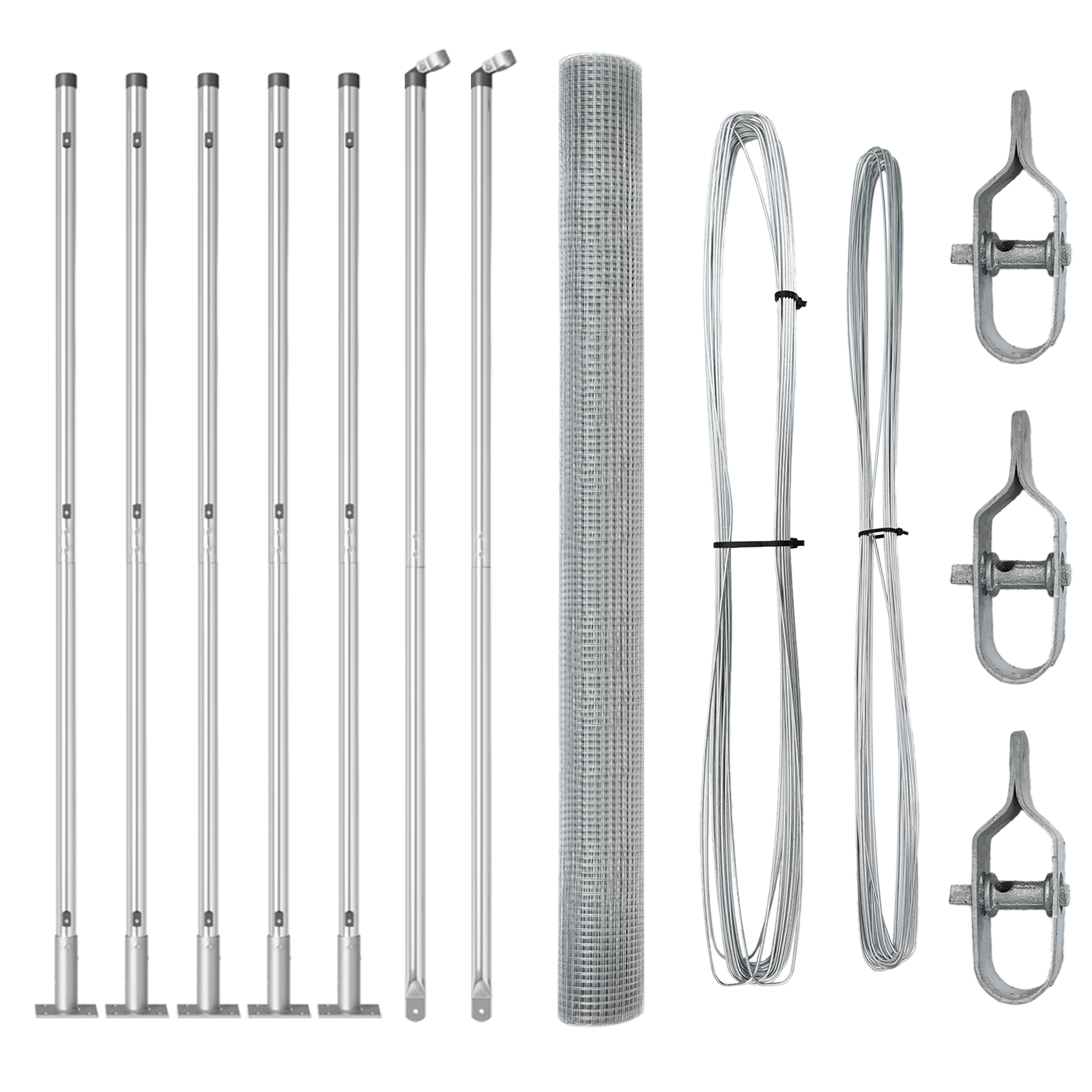 Welded Wire Fence with 7 Flanged Posts 1.6x10 m Galvanised Steel - Image 2