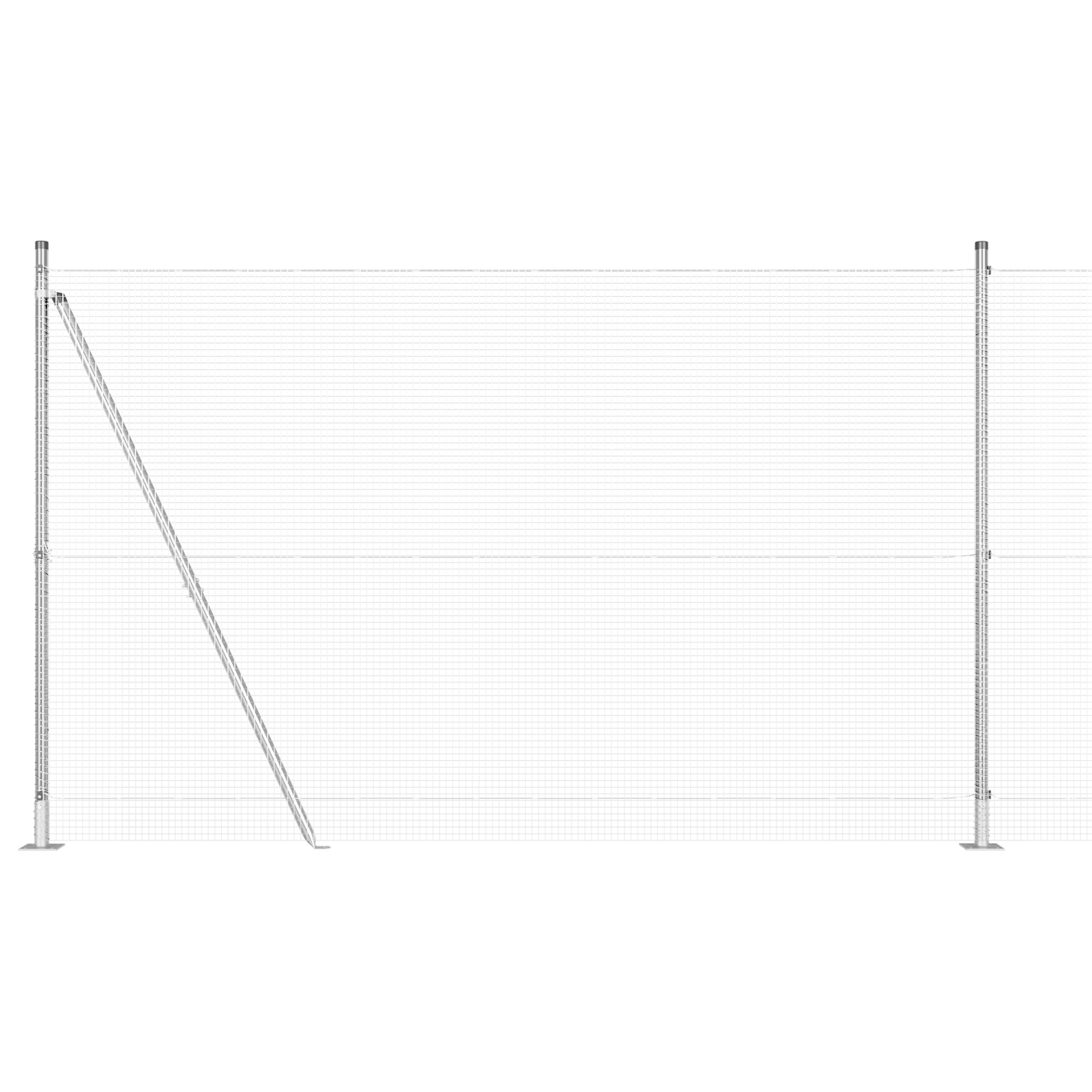 Welded Wire Fence with 7 Flanged Posts 1.6x10 m Galvanised Steel - Image 6