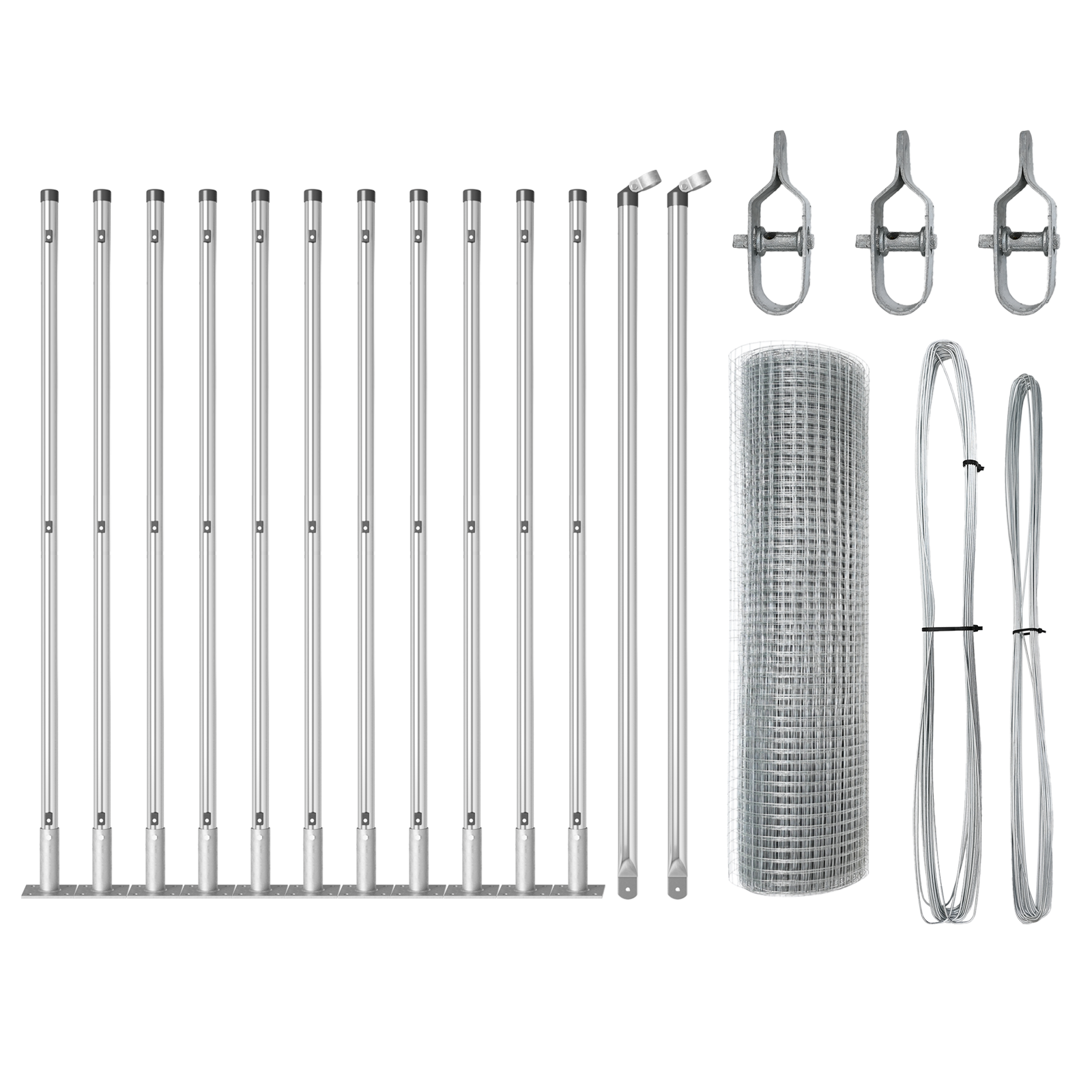 Welded Wire Fence with 13 Flanged Posts 0.4x25 m Galvanised Steel - Image 2