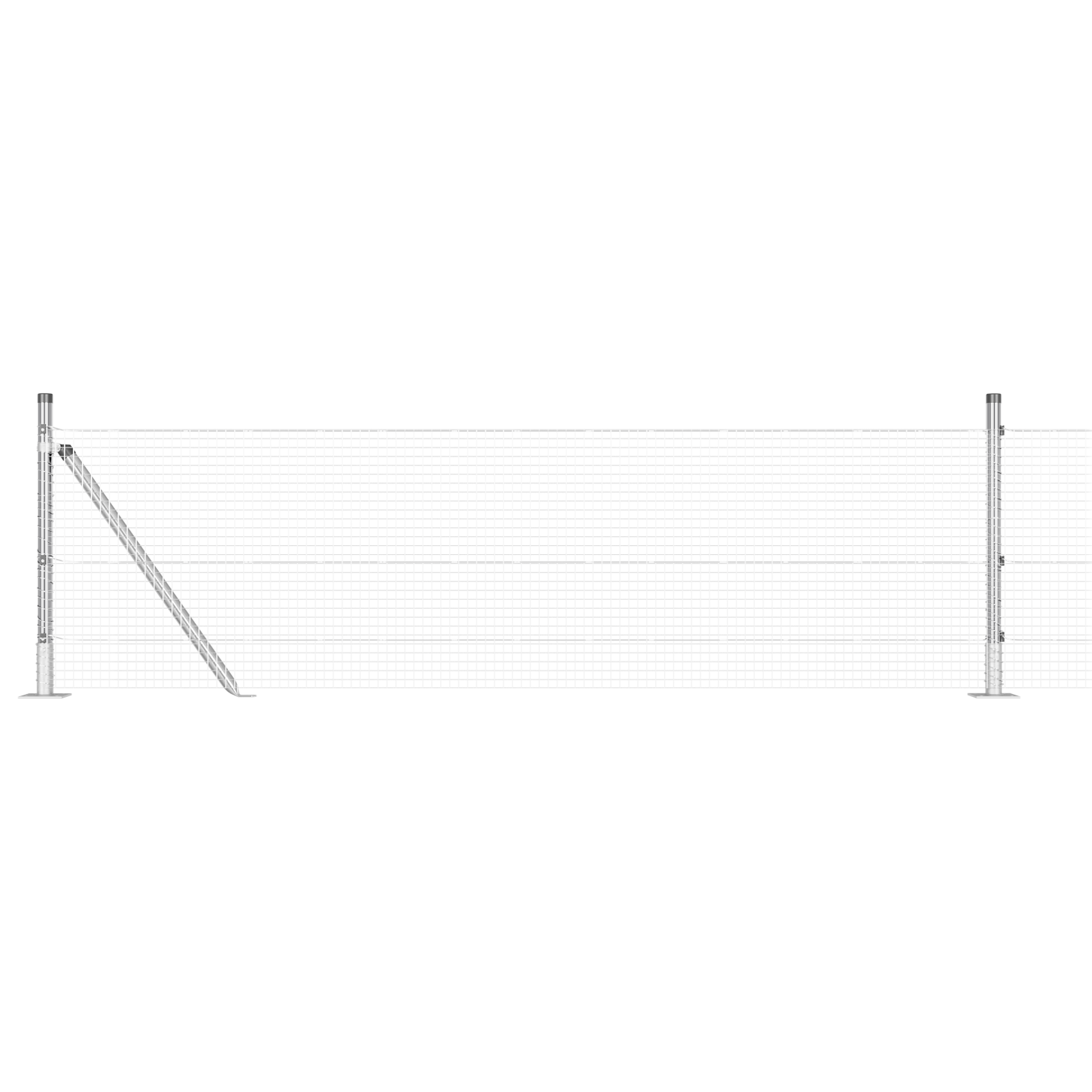 Welded Wire Fence with 13 Flanged Posts 0.4x25 m Galvanised Steel - Image 6