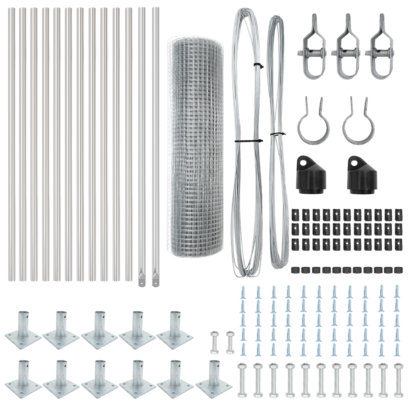 Fence Post Set Set of 2 Galvanised steel 25 x 0.5 m Durable - Image 4