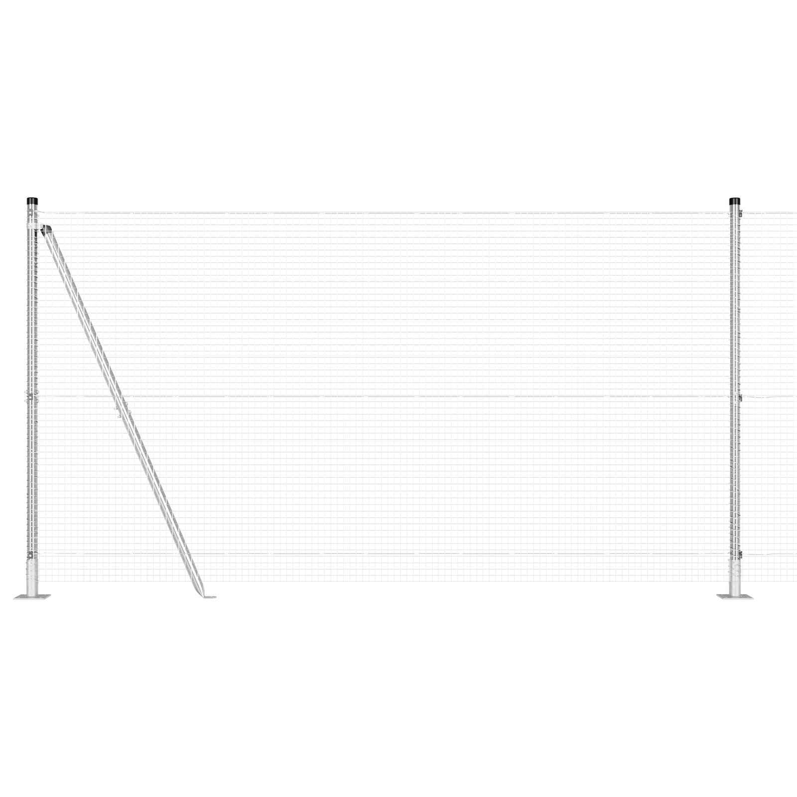 Welded Wire Fence with 13 Flanged Posts 1.2x25 m Galvanised Steel - Image 6