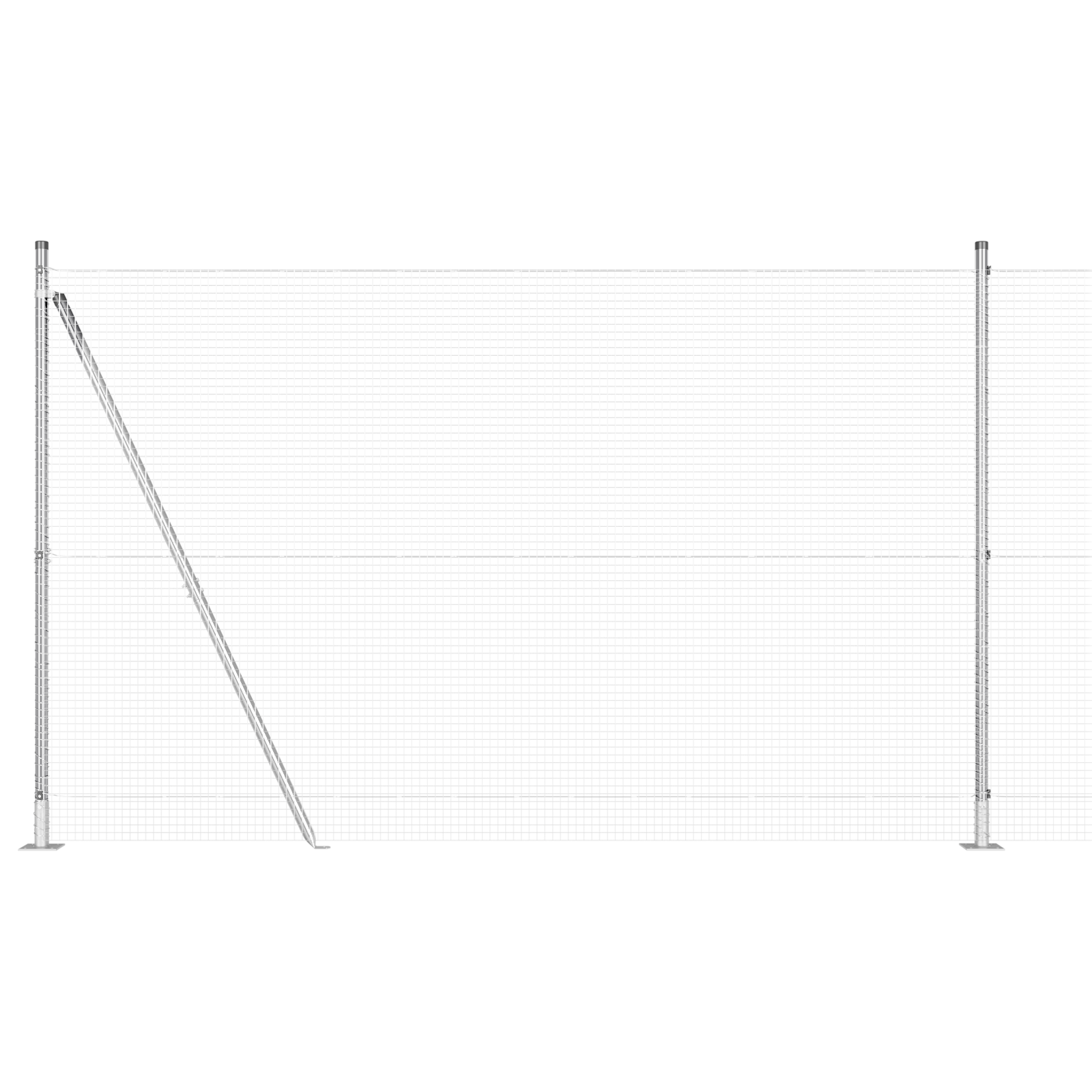 Welded Wire Fence with 13 Flanged Posts 1.5x25 m Galvanised Steel - Image 5