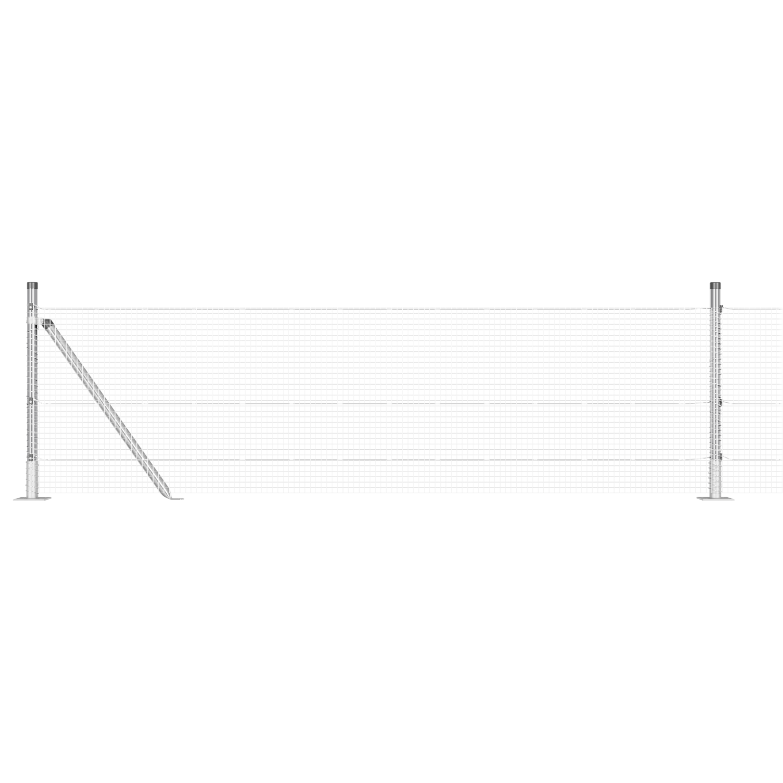 Welded Wire Fence with 13 Flanged Posts 0,5x50 m Galvanised Steel - Image 6