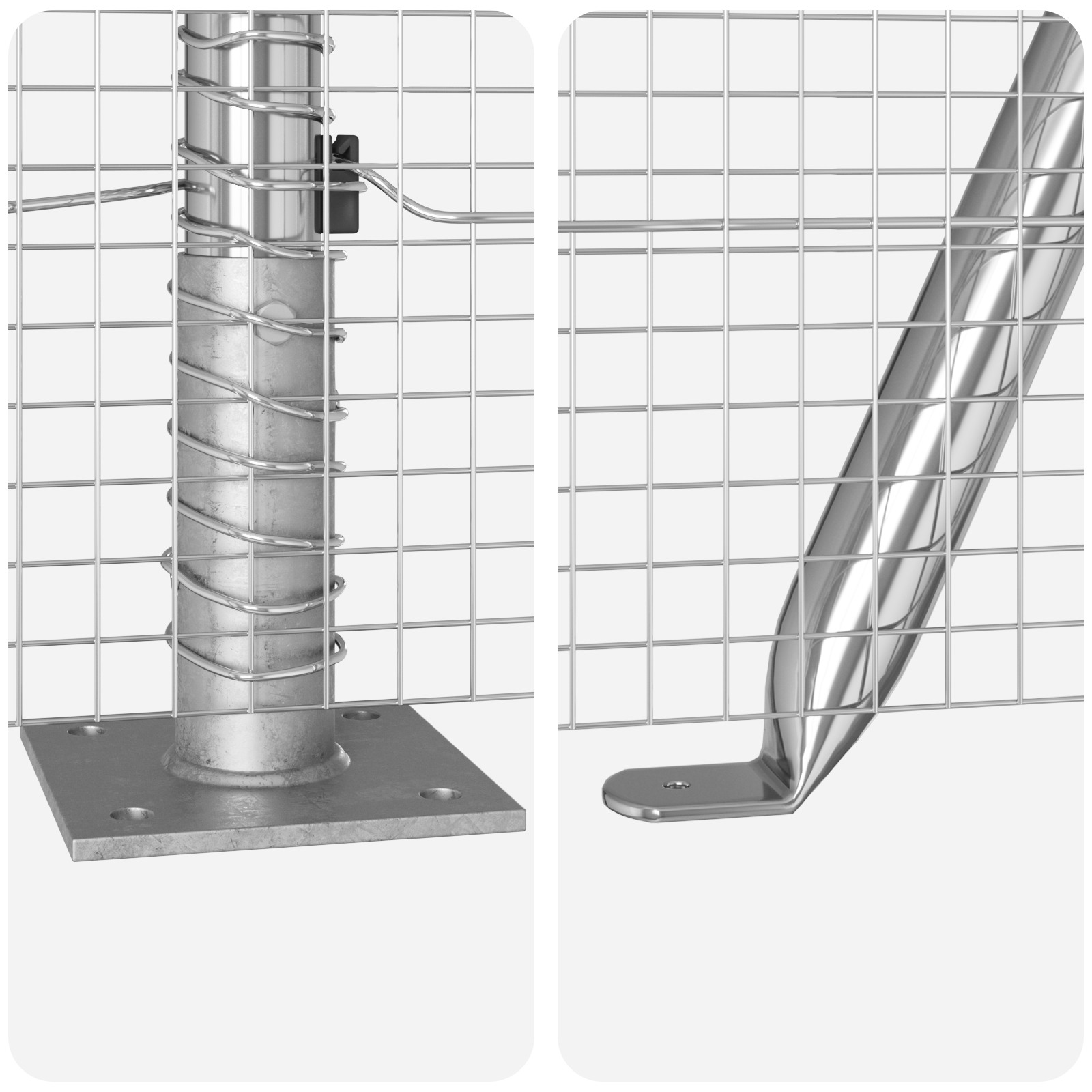 Welded Wire Fence with 13 Flanged Posts 0.6x50 m Galvanised Steel - Image 8