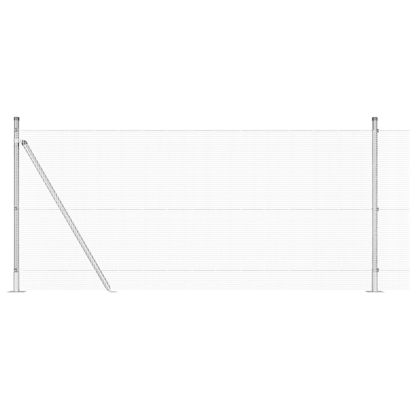 Welded Wire Fence with 13 Flanged Posts 1x50 m Galvanised Steel - Image 6