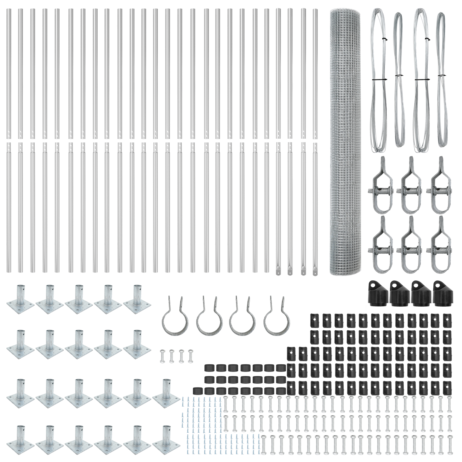 Welded Wire Fence with 13 Flanged Posts 1,2x50 m Galvanised Steel - Image 4