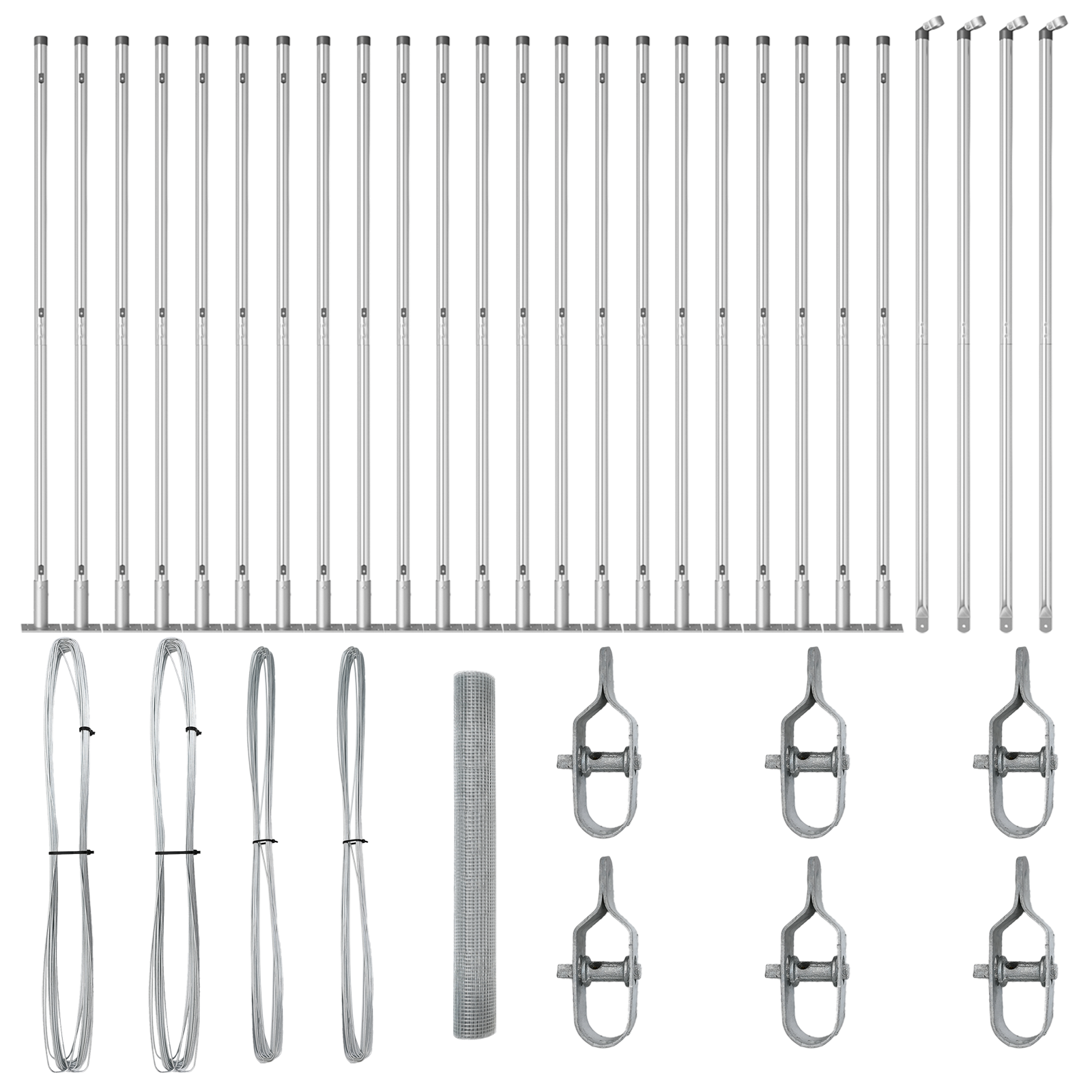 Welded Wire Fence with 13 Flanged Posts 1.2x50 m Galvanised Steel - Image 2