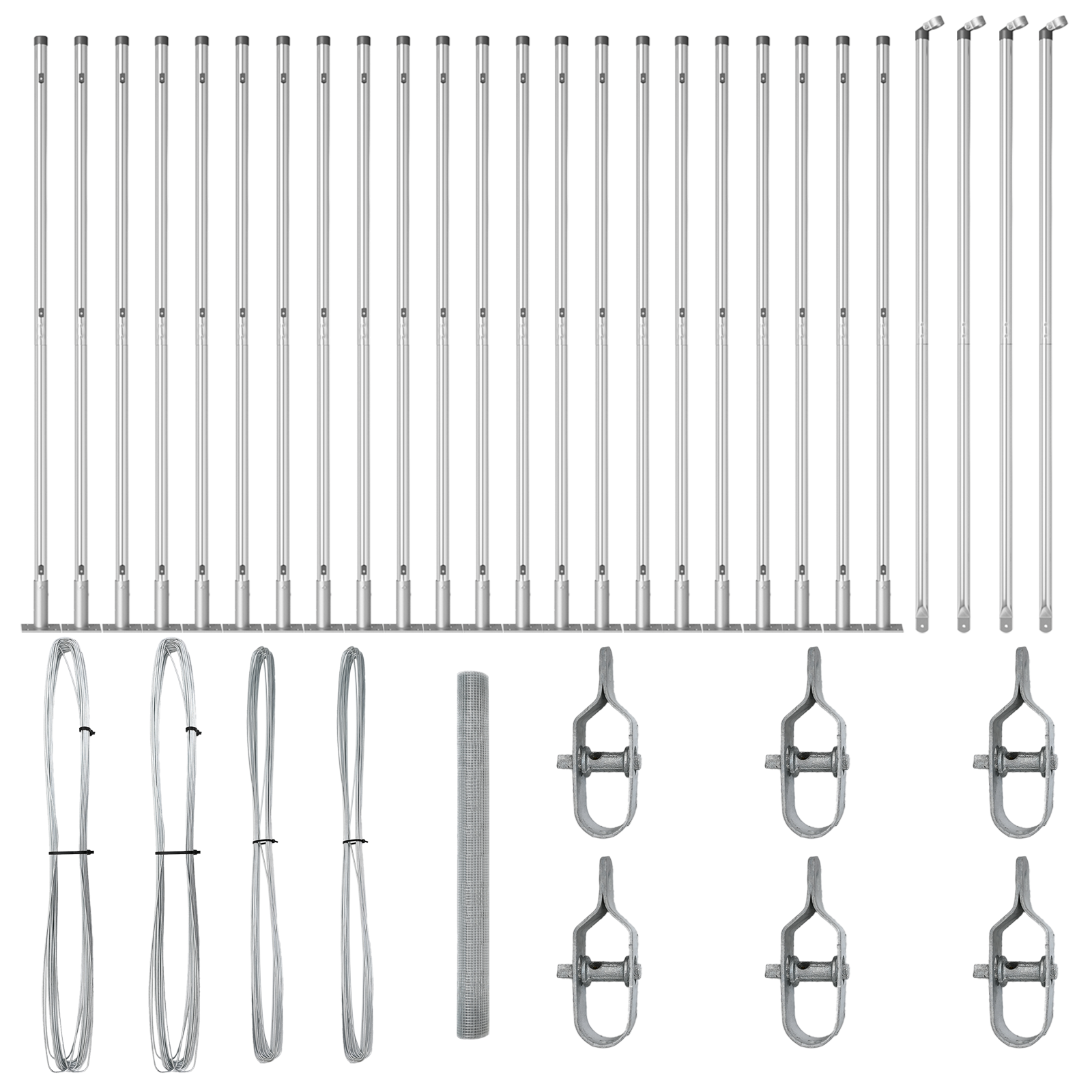 Welded Wire Fence with 13 Flanged Posts 1.5x50 m Galvanised Steel - Image 2