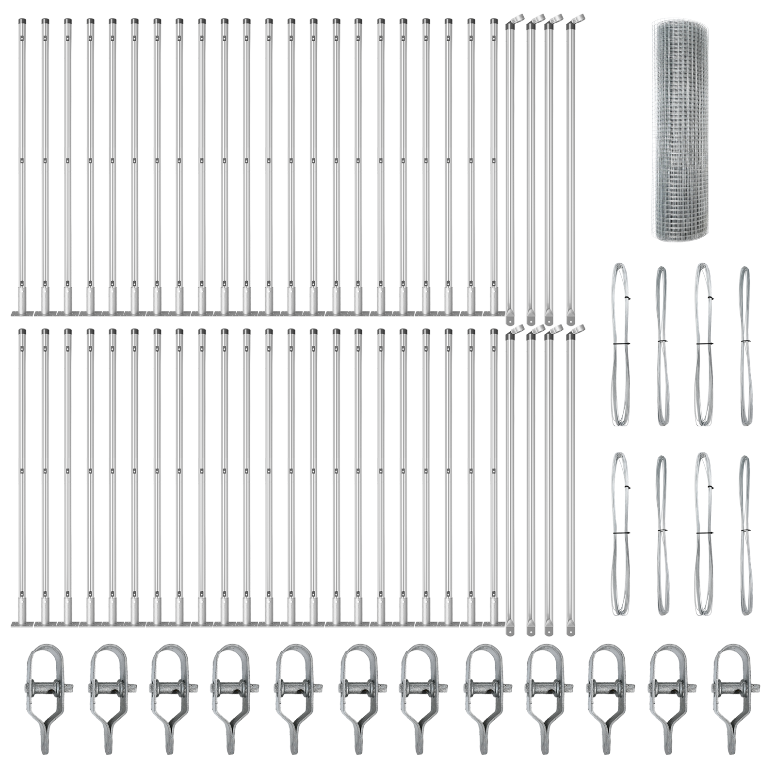 Welded Wire Fence with 13 Flanged Posts 0.8x100 m Galvanised Steel - Image 2