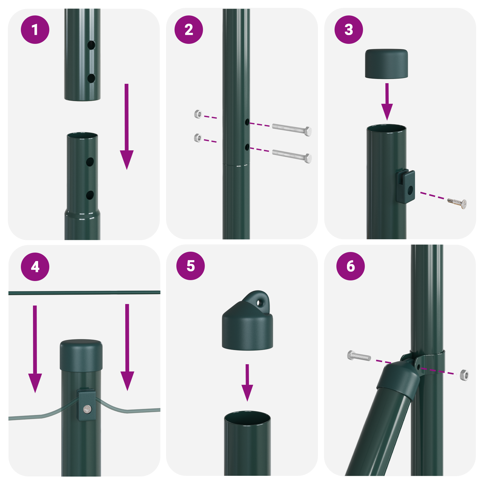 Welded Wire Fence with 7 Flanged Posts Green 1.6x10 m Steel - Image 11