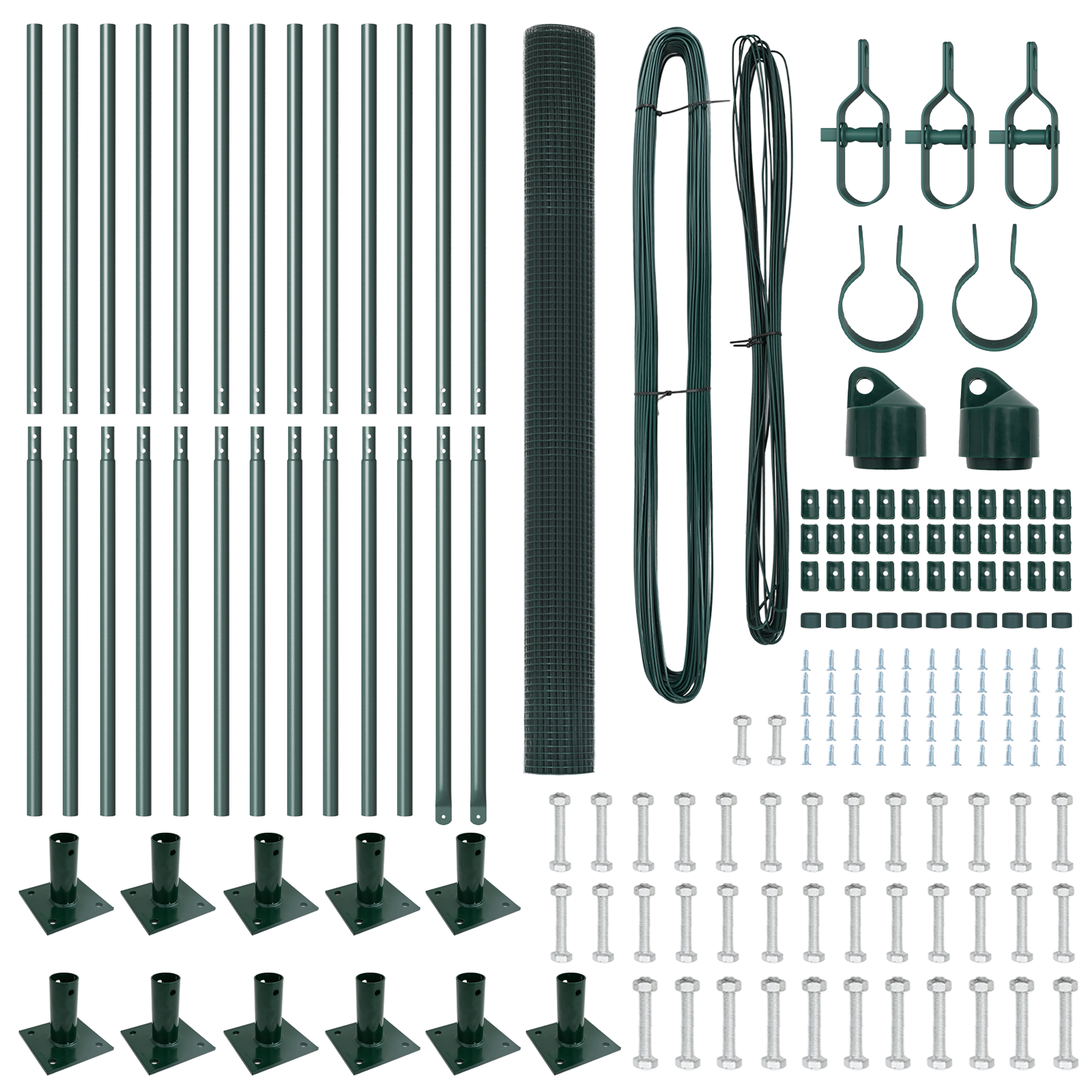 Steel Fence Post Set Set of 2 Green Powder-Coated Steel - Image 4