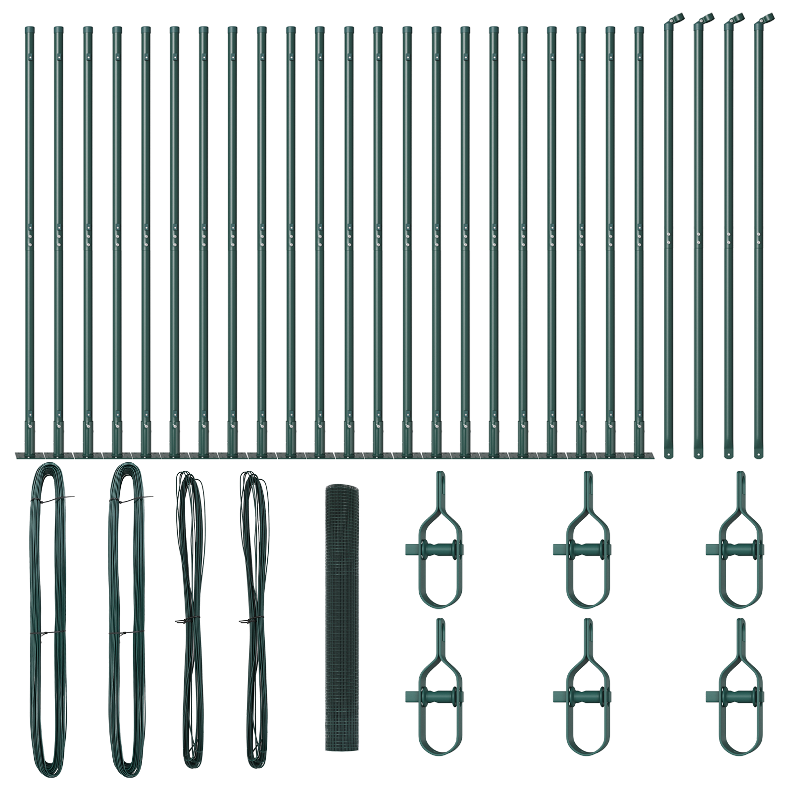Welded Wire Fence with 13 Flanged Posts Green 1.2x50 m Steel - Image 2