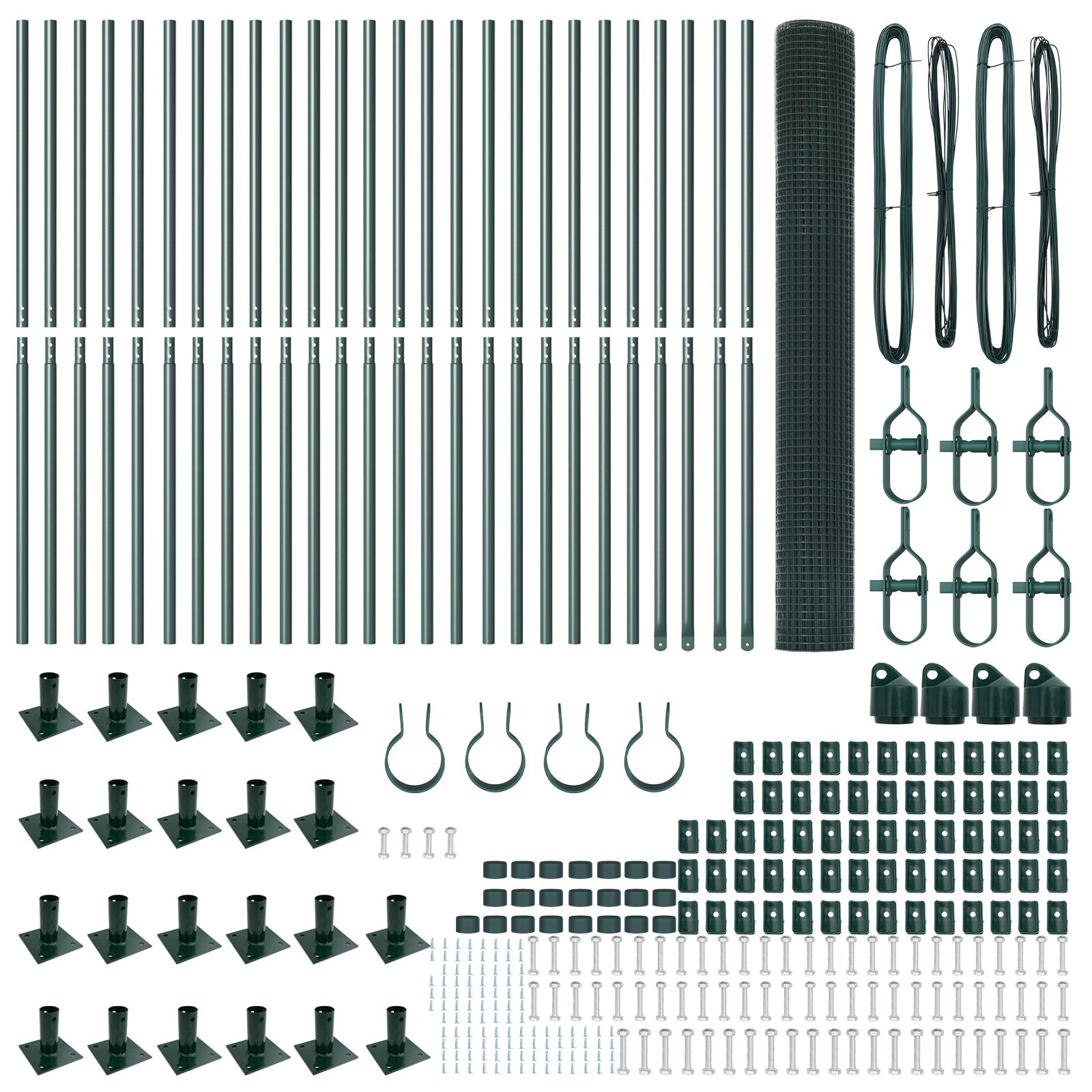 Welded Wire Fence with 13 Flanged Posts Green 1.2x50 m Steel - Image 4