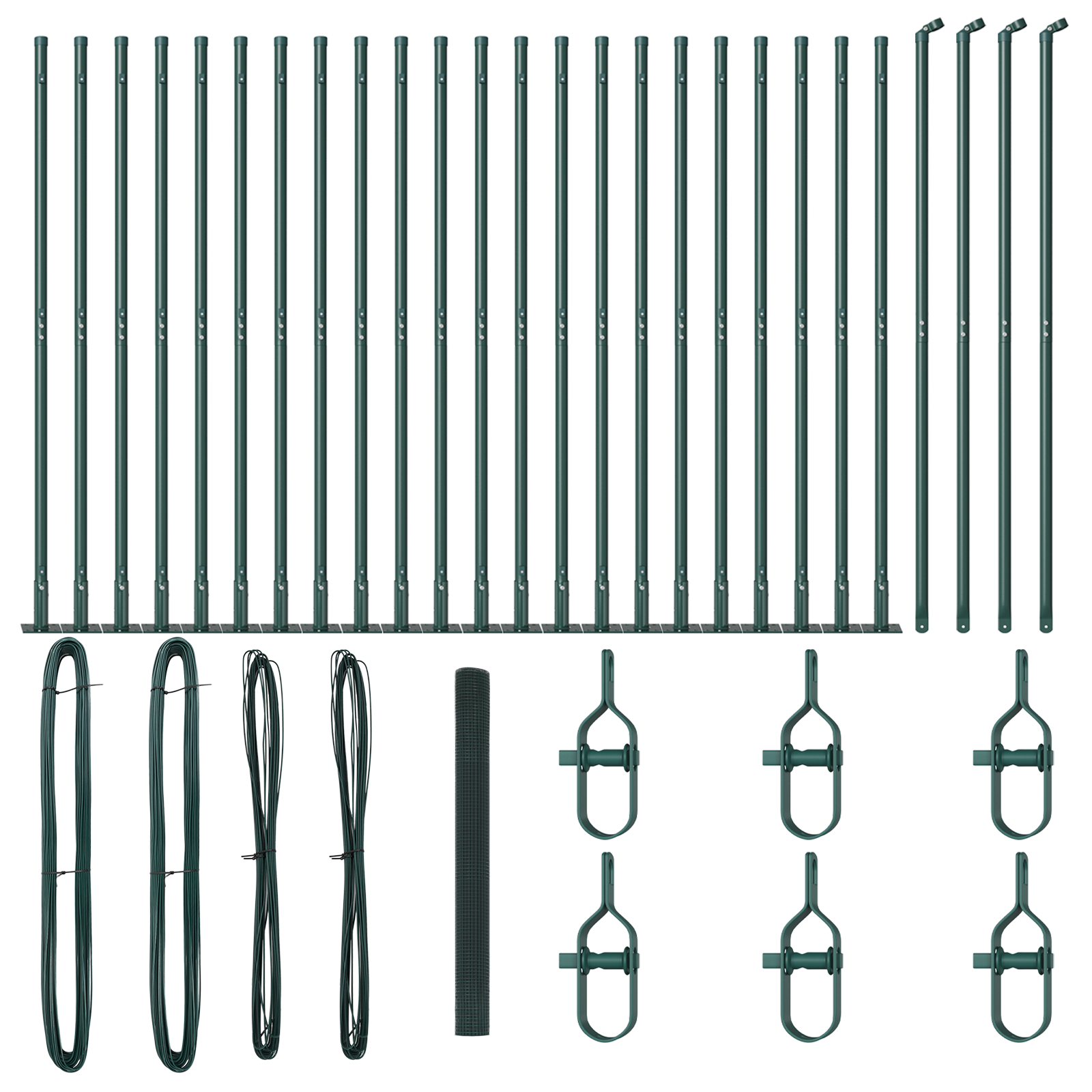Welded Wire Fence with 13 Flanged Posts Green 1.5x50 m Steel - Image 2