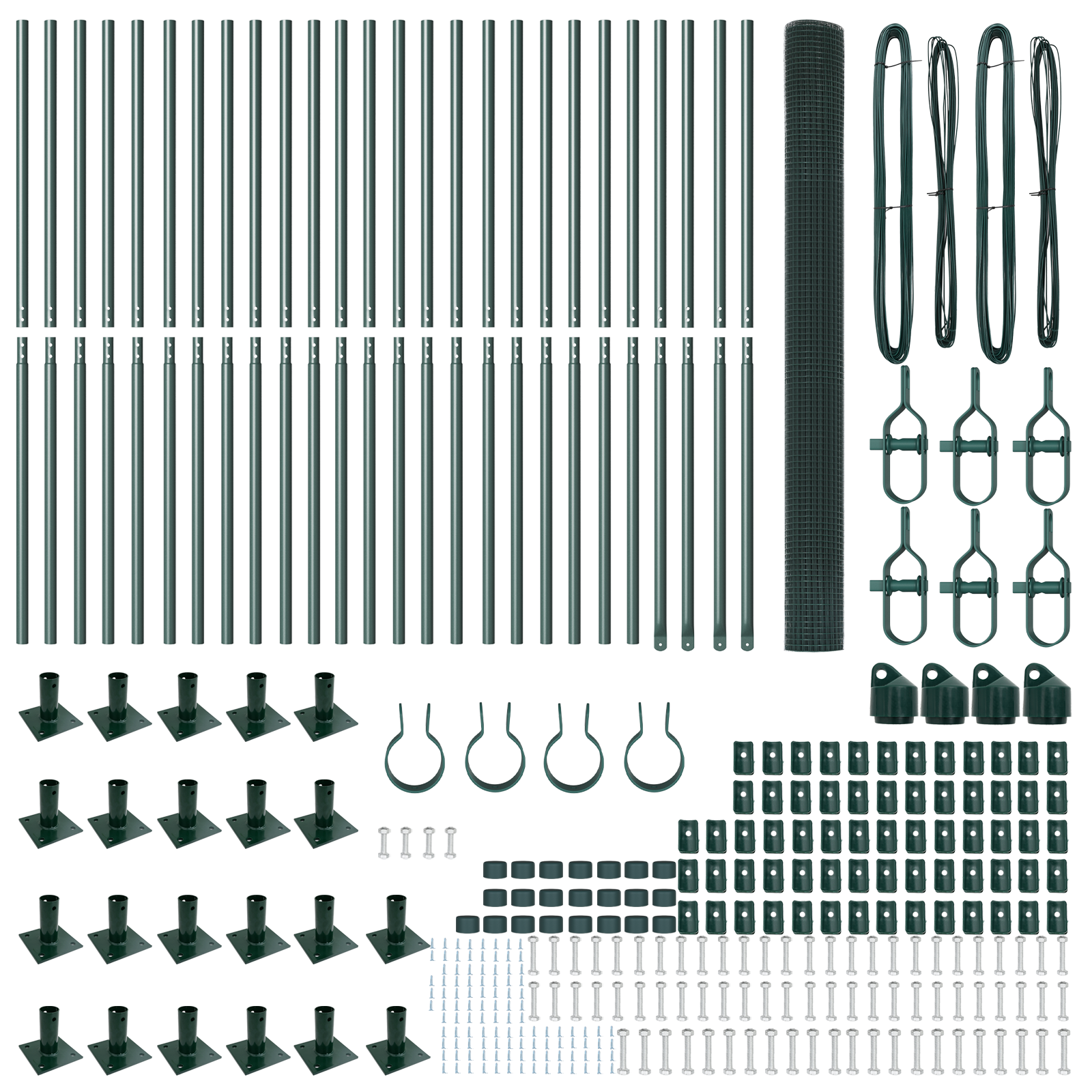 Welded Wire Fence with 13 Flanged Posts Green 1.5x50 m Steel - Image 4