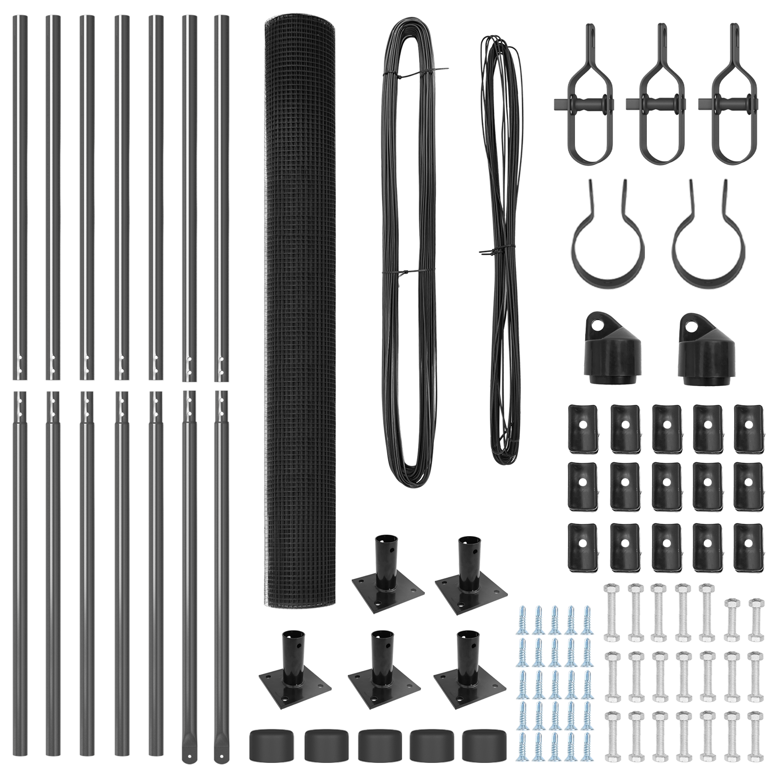 Fence Post Set Set of 2 Grey Galvanized steel 10 x 1.5 m Strong - Image 4