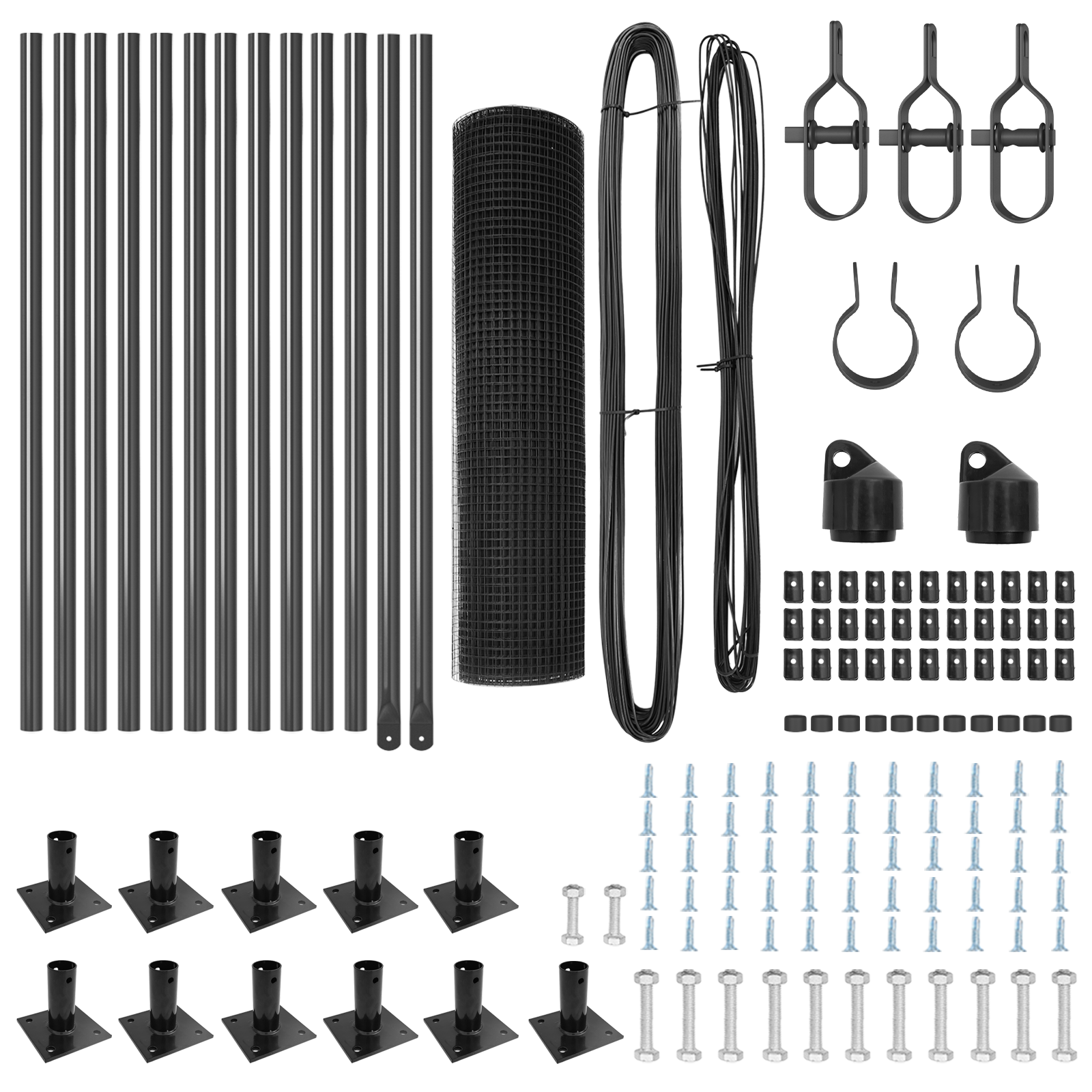 Fence Post Set Set of 2 Grey Powder-Coated Steel 25 x 0.5 m - Image 4