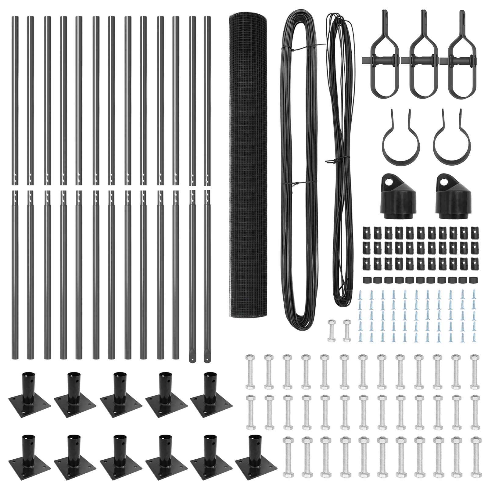 Welded Wire Fence with 13 Flanged Posts Grey 0.8x25 m Steel - Image 4