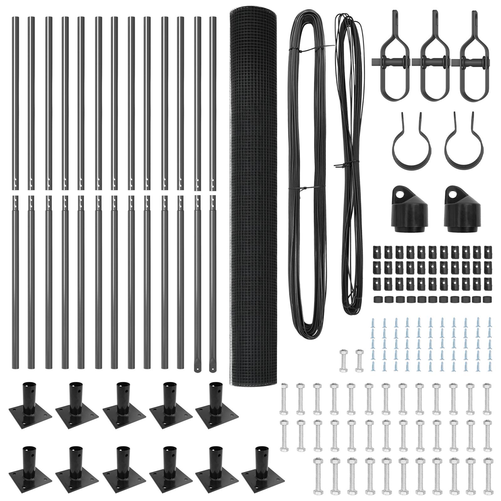 Welded Wire Fence with 13 Flanged Posts Grey 1.4x25 m Steel - Image 4
