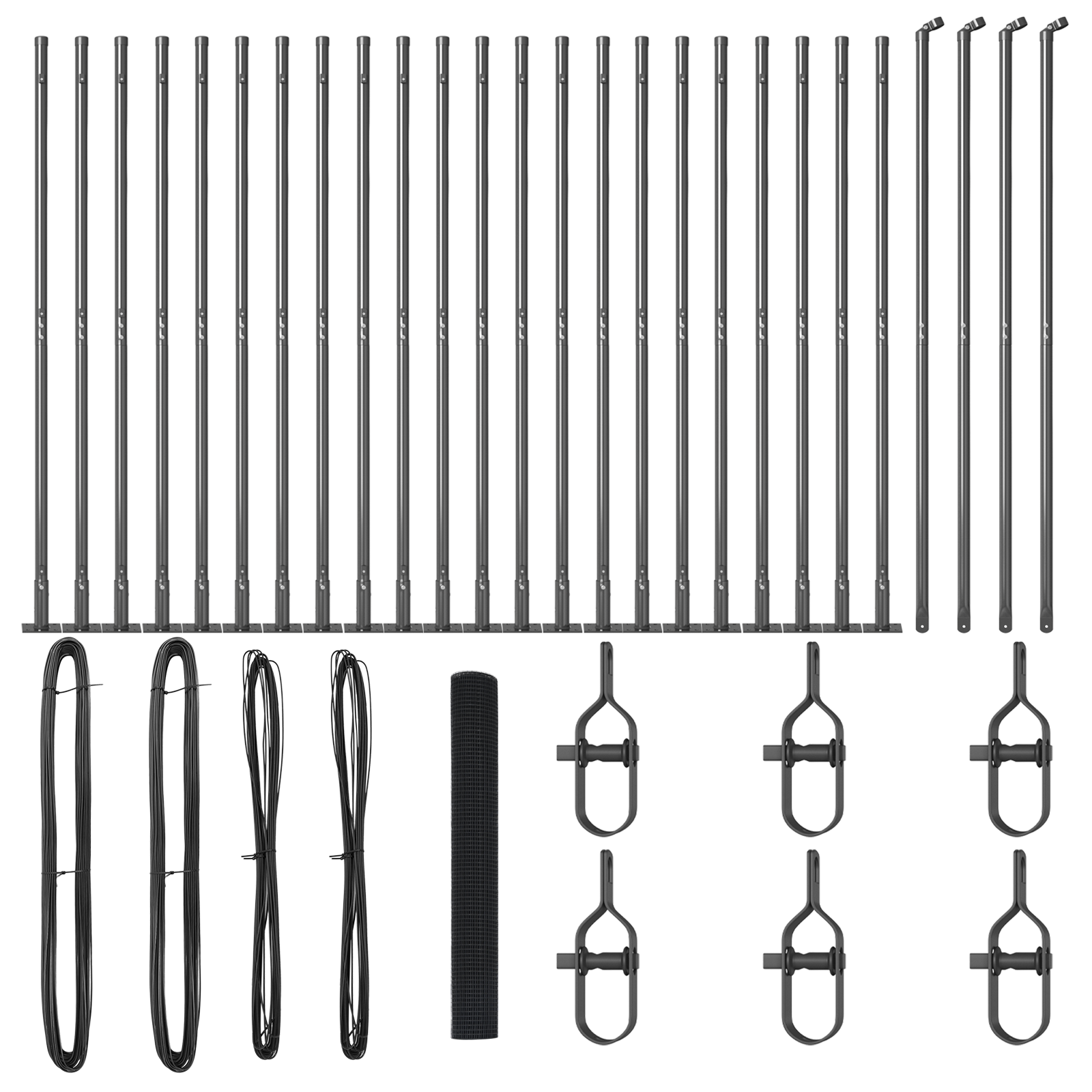 Welded Wire Fence with 13 Flanged Posts Grey 1.2x50 m Steel - Image 2