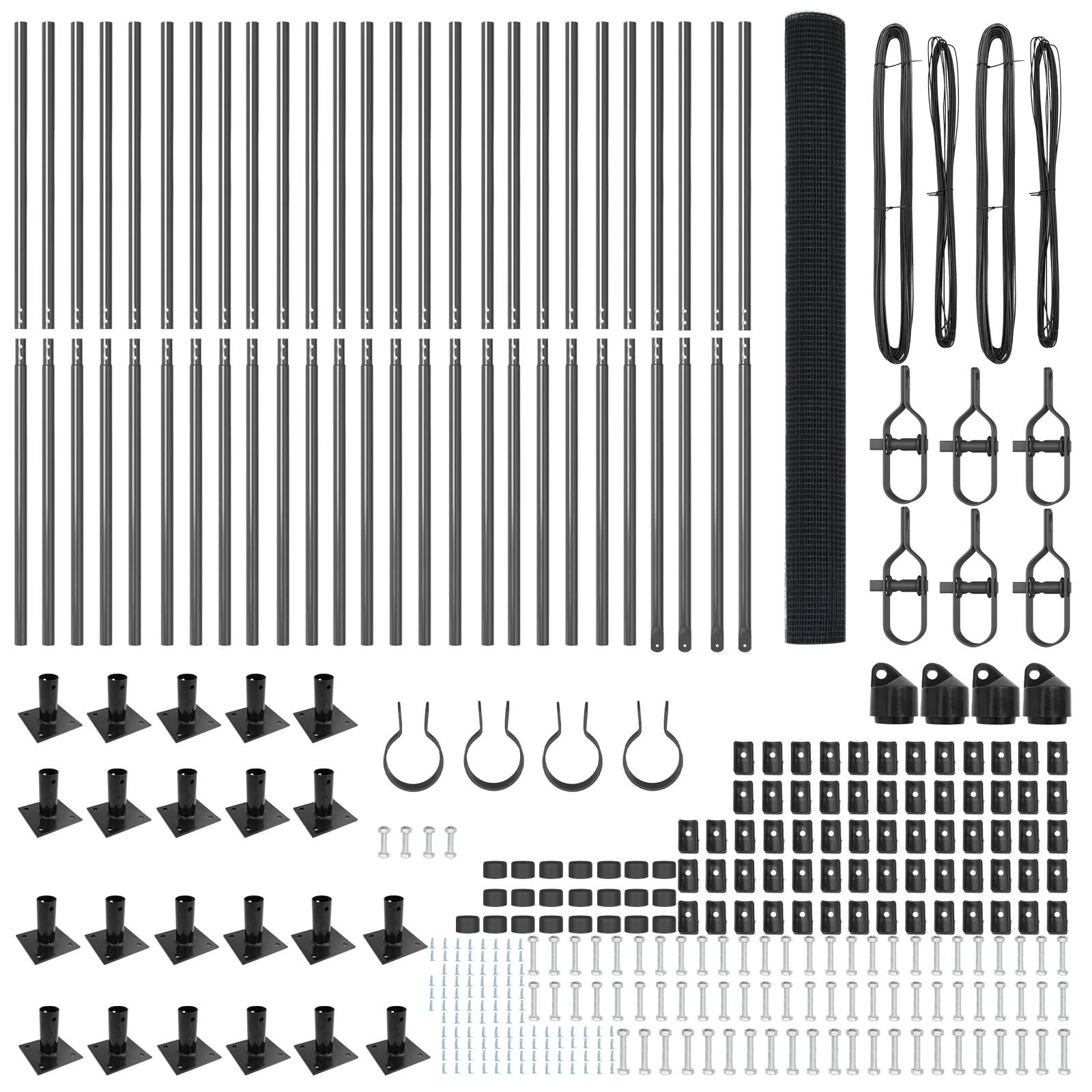 Welded Wire Fence with 13 Flanged Posts Grey 1.4x50 m Steel - Image 4