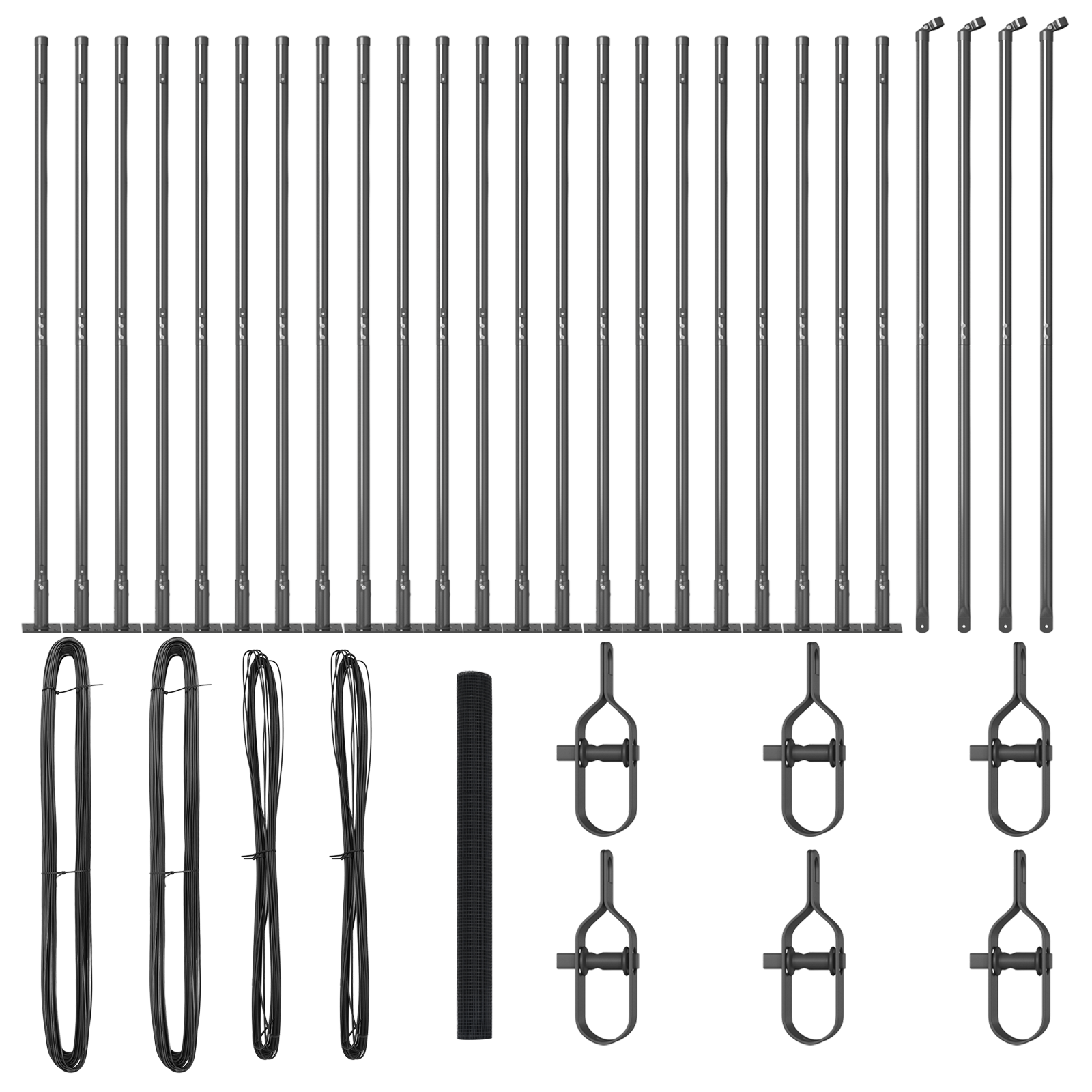 Welded Wire Fence with 13 Flanged Posts Grey 1.5x50 m Steel - Image 2