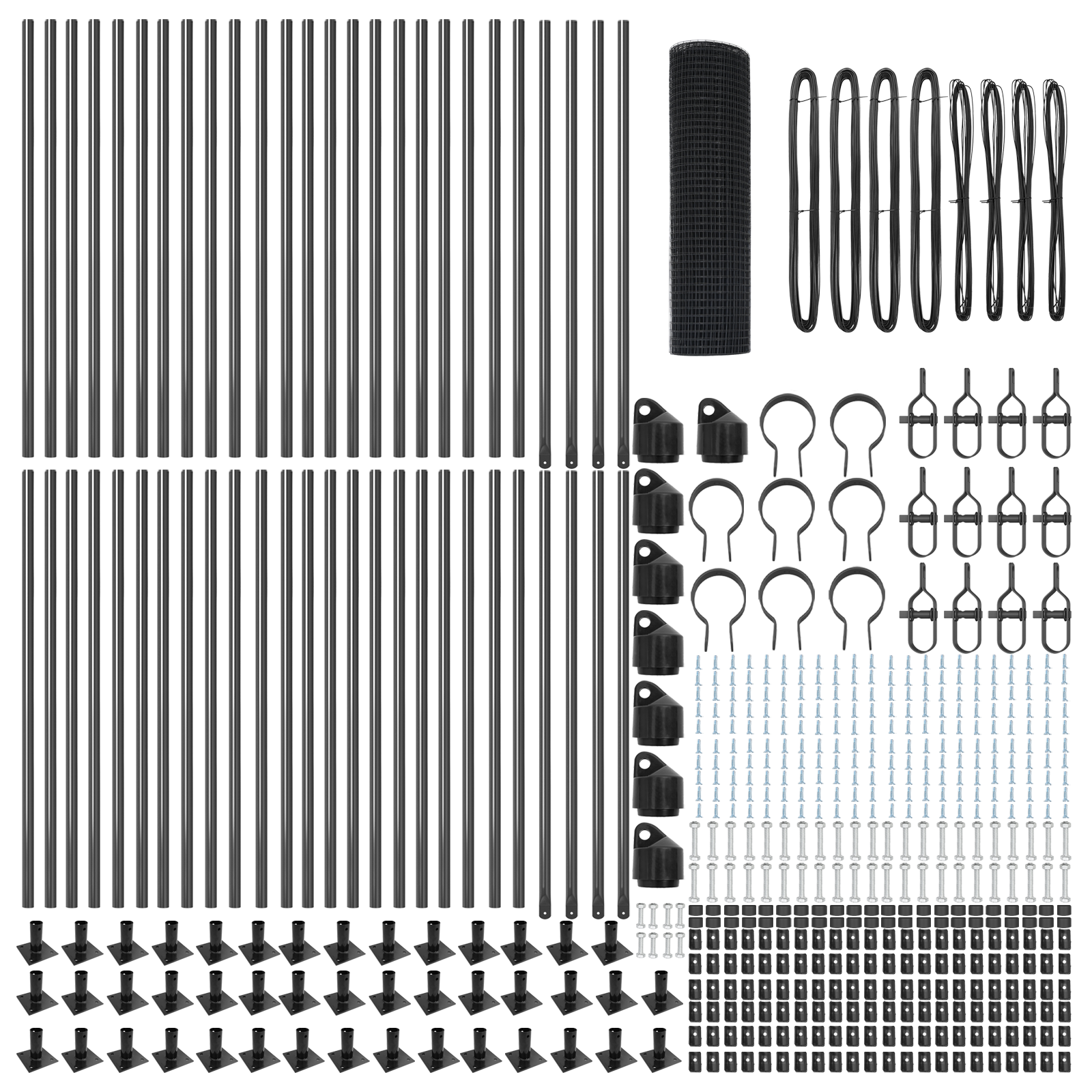 Welded Wire Fence with 13 Flanged Posts Grey 1x100 m Steel - Image 4