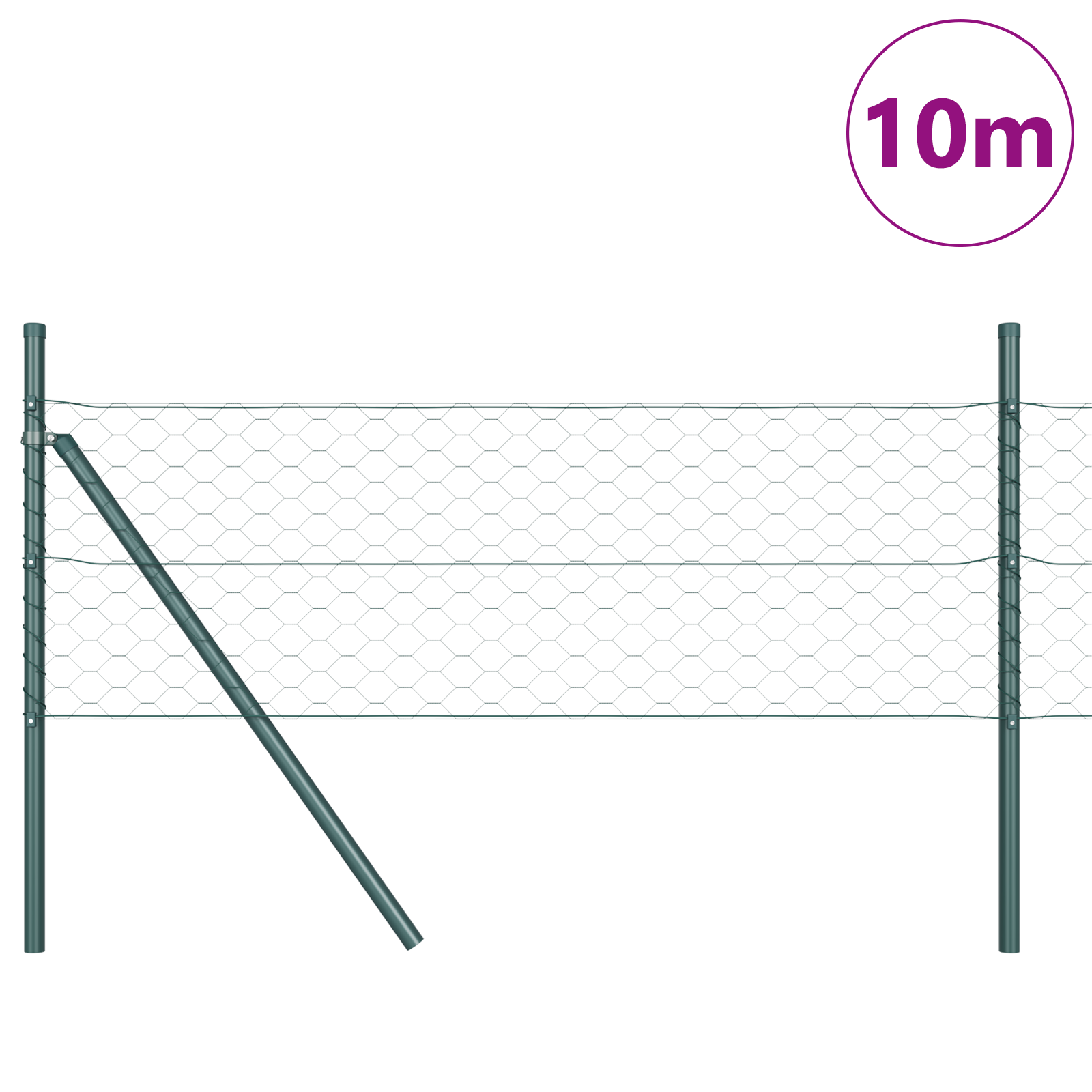 Hexagon Fence Green 0.8x10 m Steel - Image 3