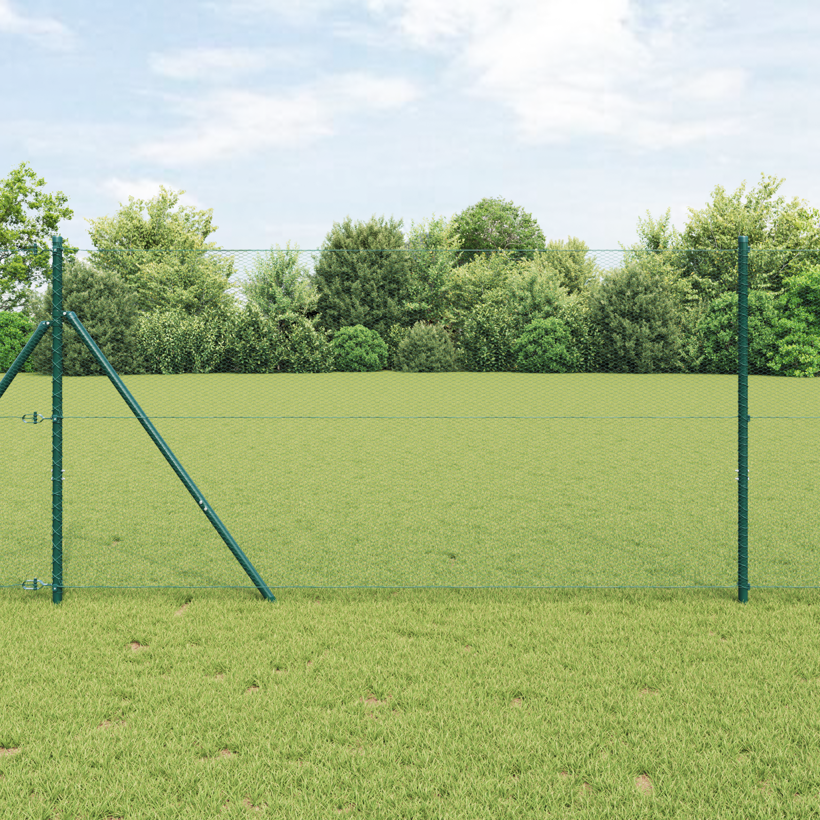 Hexagon Fence Green 1.2x10 m Steel
