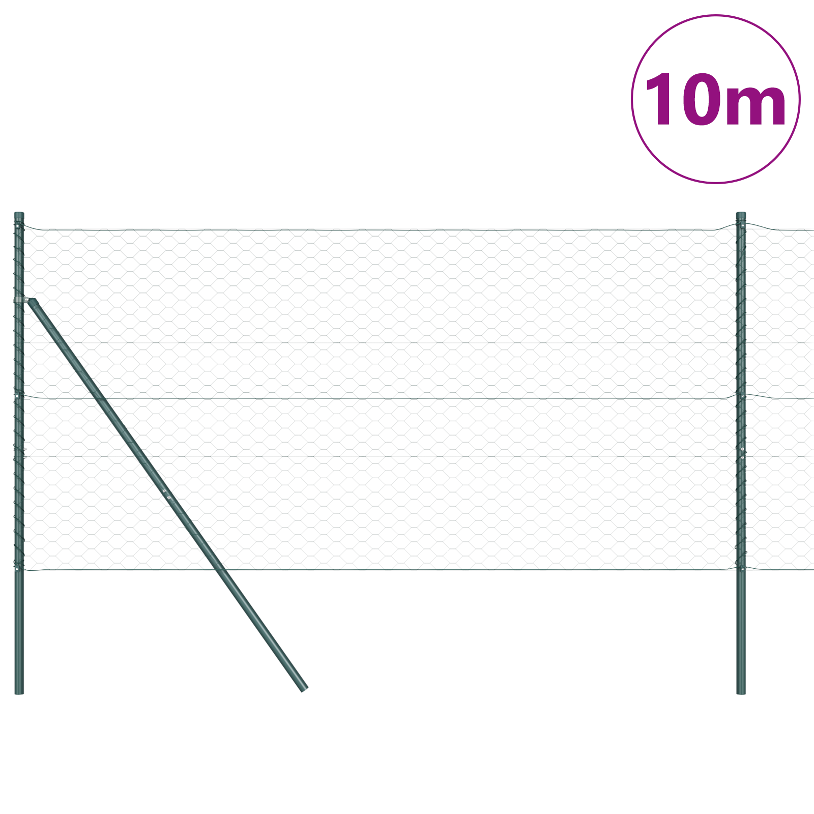 Hexagon Fence Green 1.4x10 m Steel - Image 3
