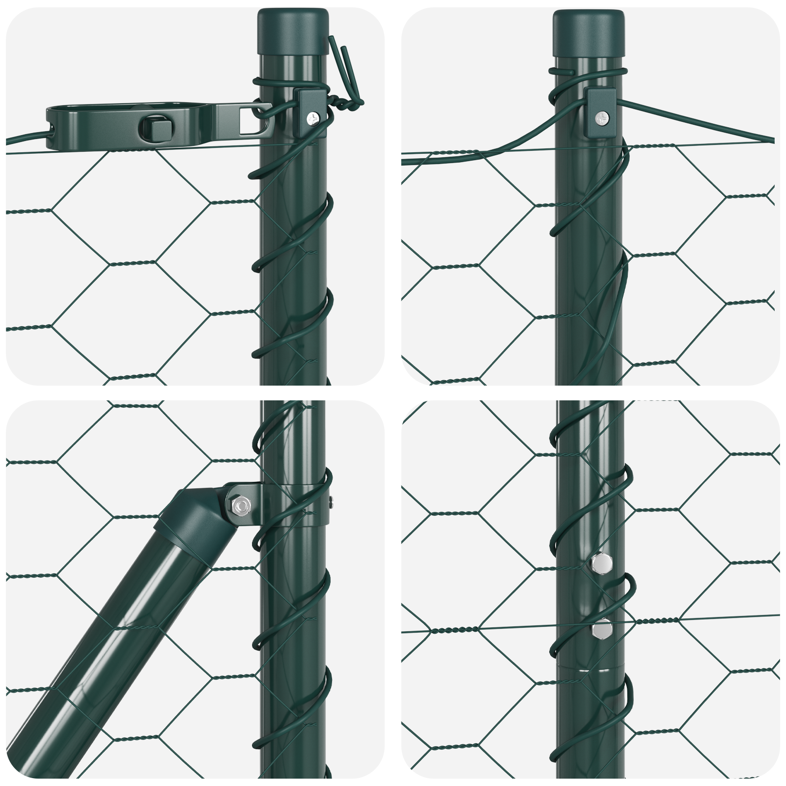 Hexagon Fence Green 1.5x10 m Steel - Image 7