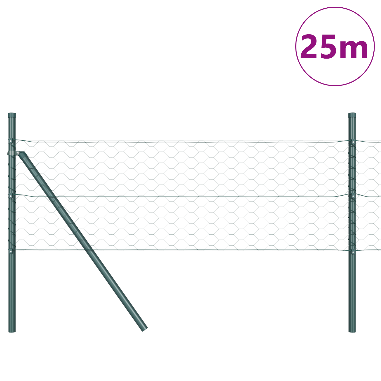 Hexagon Fence Green 0.4x25 m Steel - Image 3