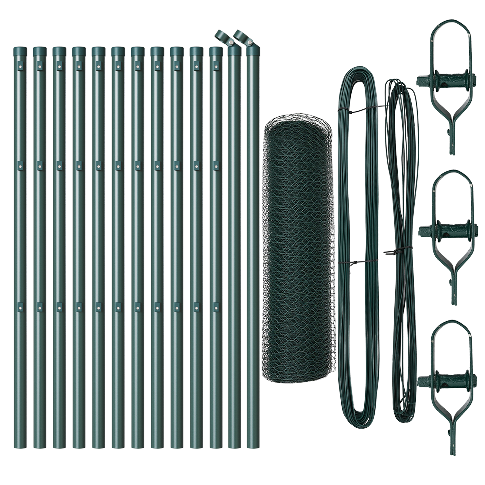 Fencing Set Set of 2 Forest Green Powder-Coated Steel - Image 2