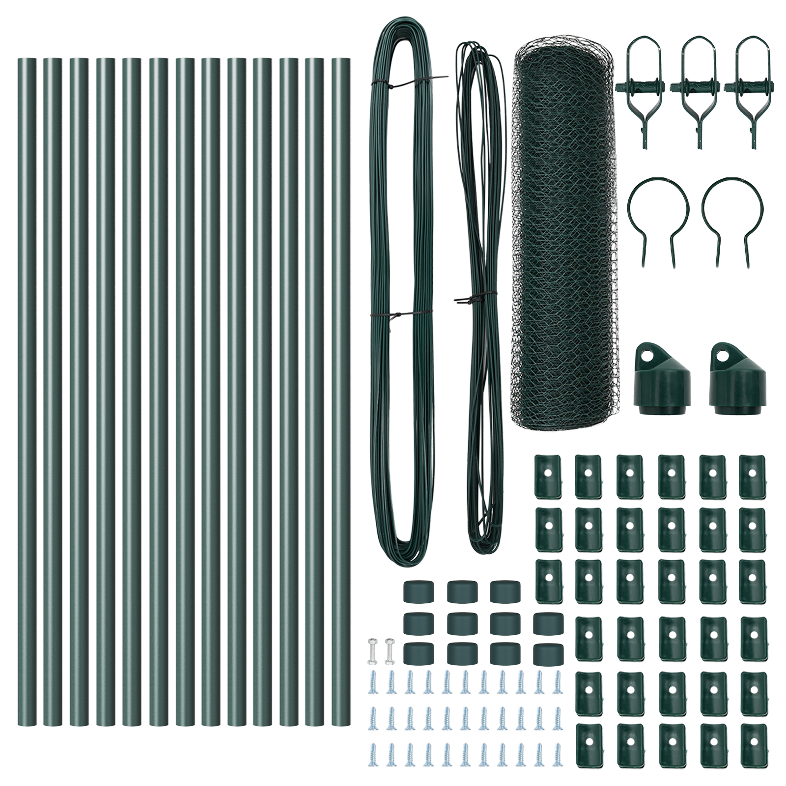 Fencing Set Set of 2 Forest Green Powder-Coated Steel 25 x 0.5 m - Image 4