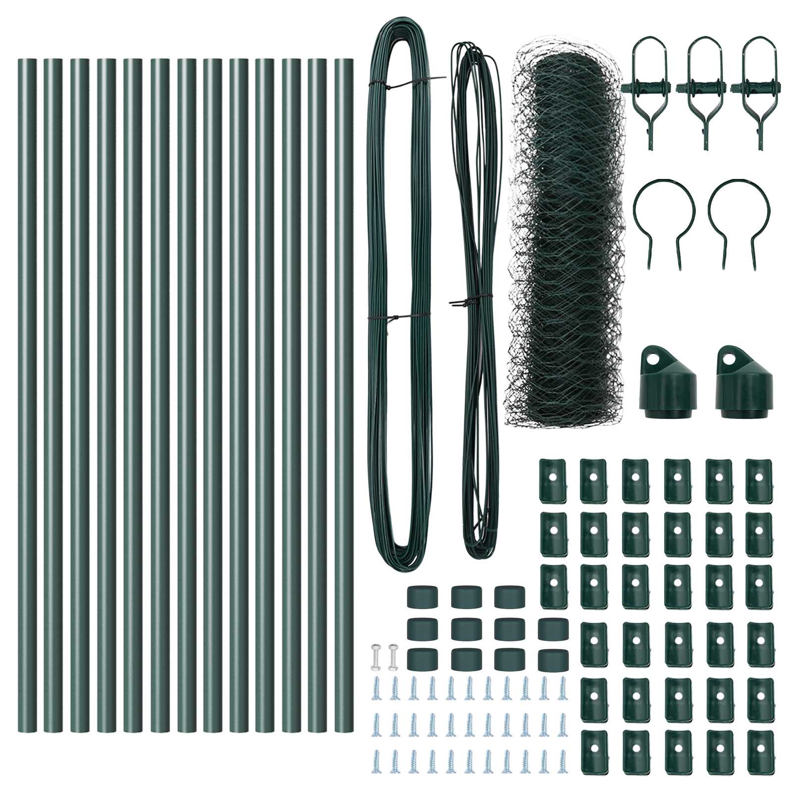 Fencing Set Set of 2 Forest Green Powder-Coated Steel 25 x 0.5 m - Image 4