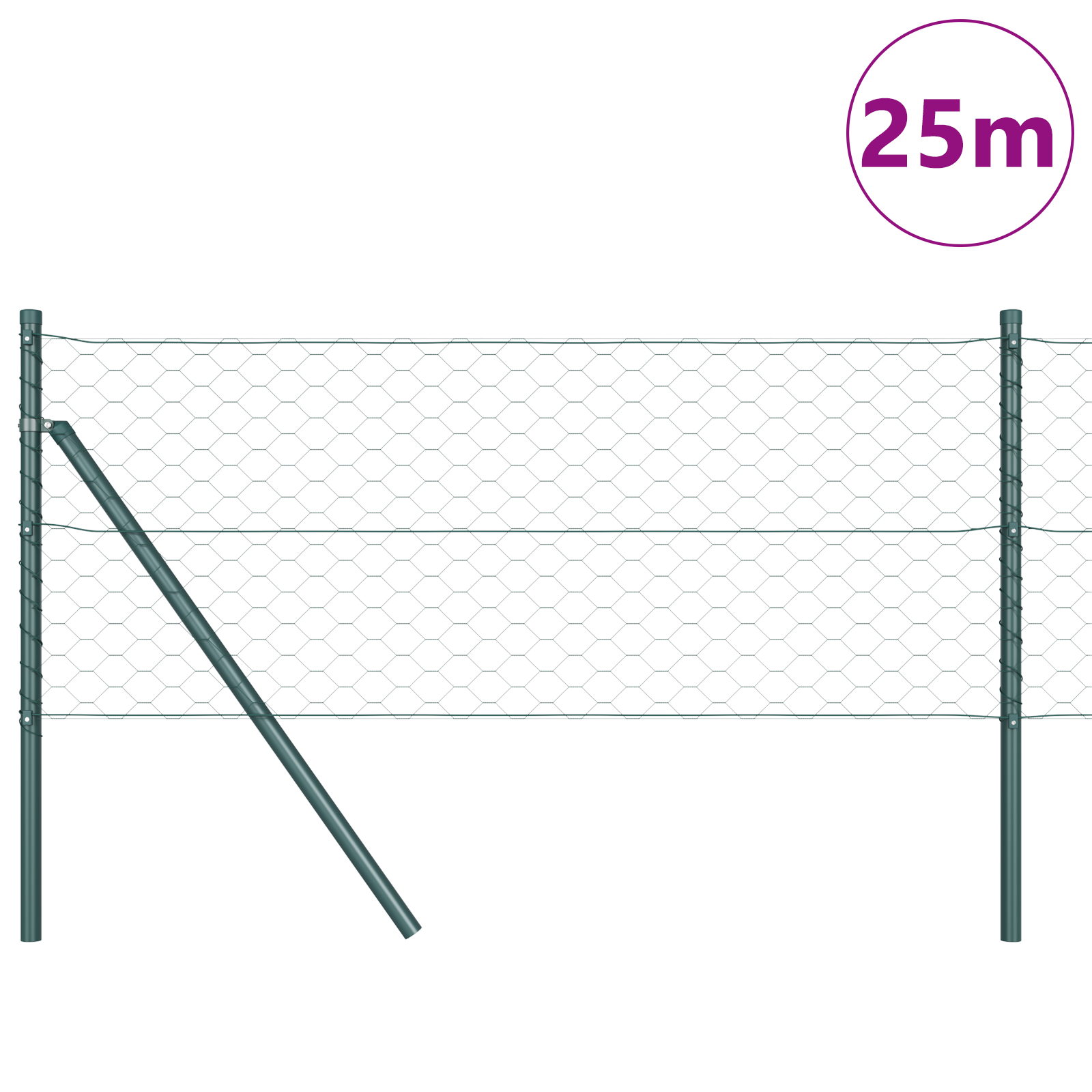 Hexagon Fence Green 0.6x25 m Steel - Image 3
