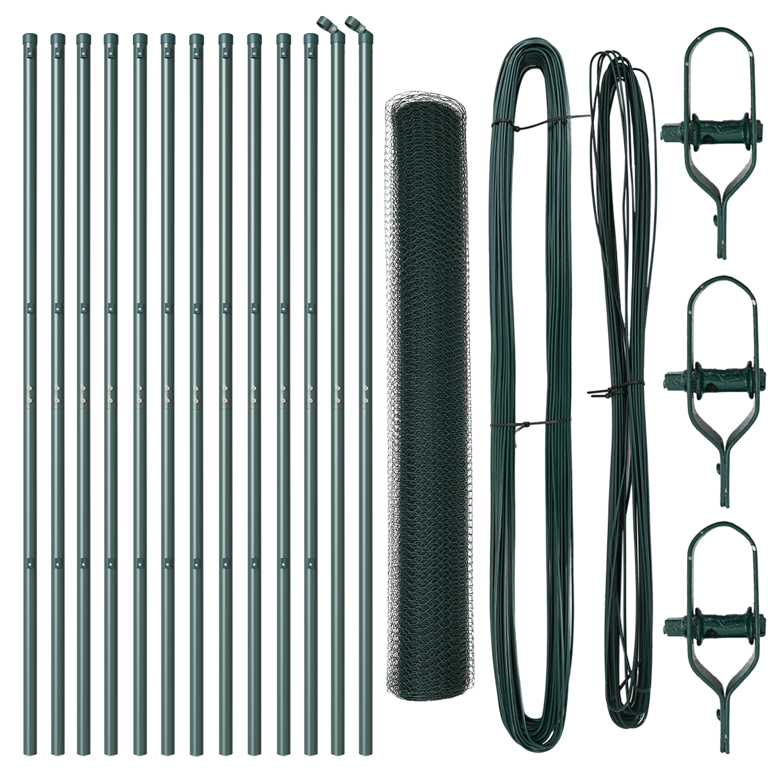 Fencing Set Set of 2 Forest green Metal mesh 25 x 1 m Durable - Image 2