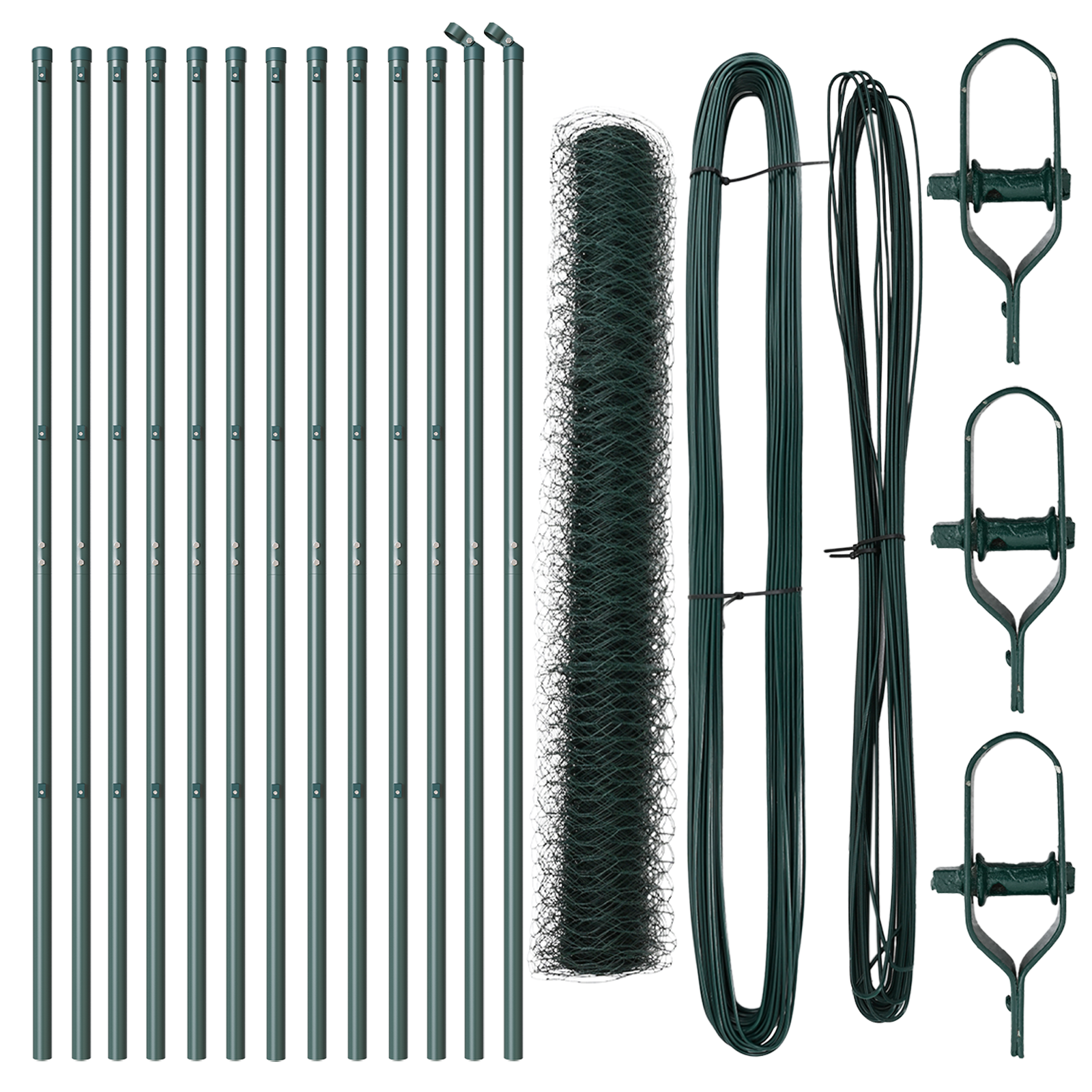 Fencing Set Set of 2 Forest green Metal 25 x 1 m Durable - Image 2