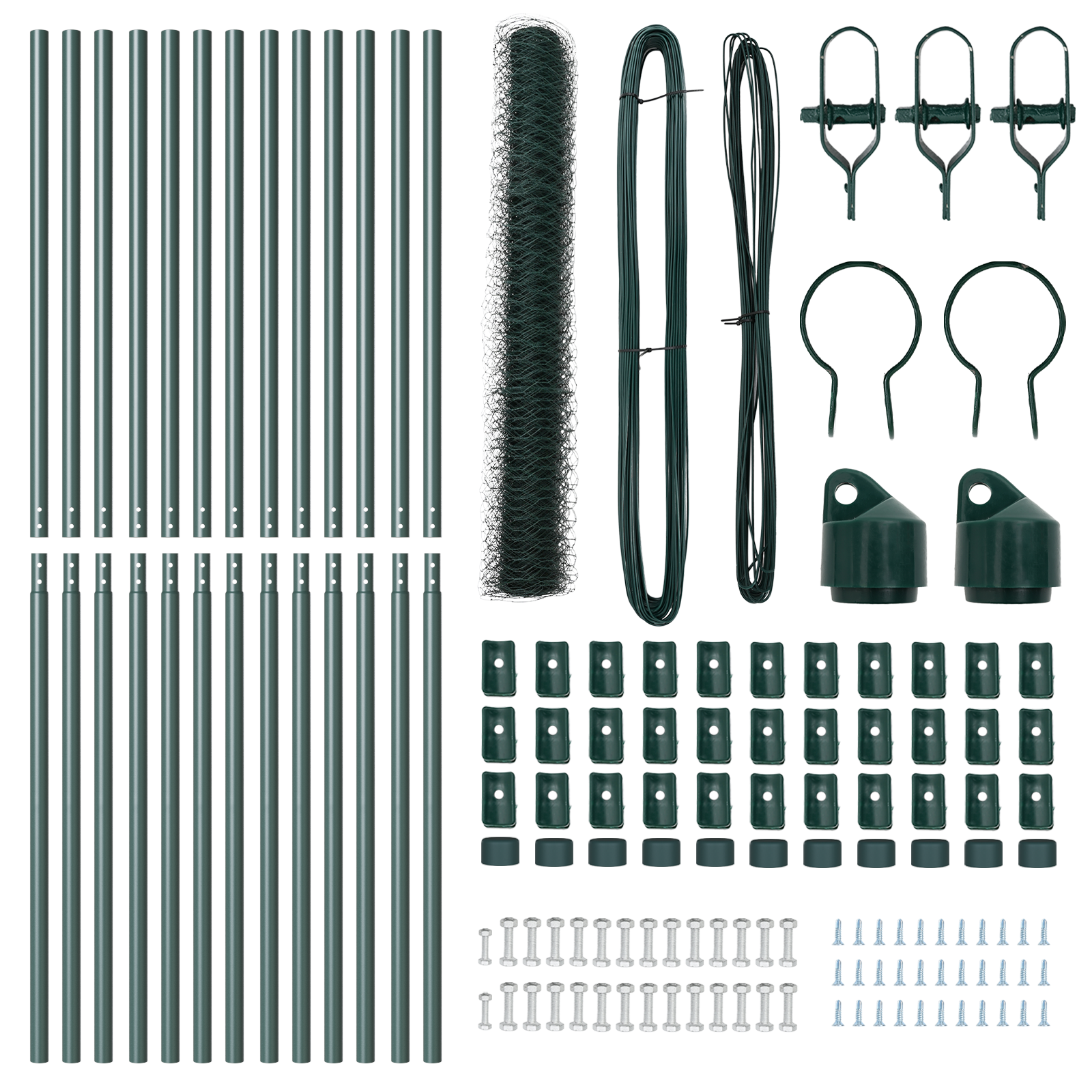 Fencing Set Set of 2 Forest green Metal 25 x 1 m Durable - Image 4