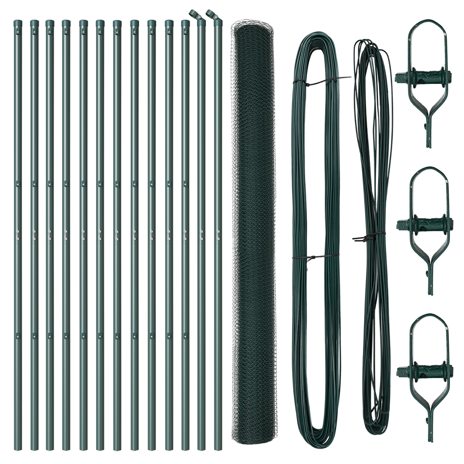 Fencing Set Set of 2 Green Metal 25 x 1.5 m Durable - Image 2