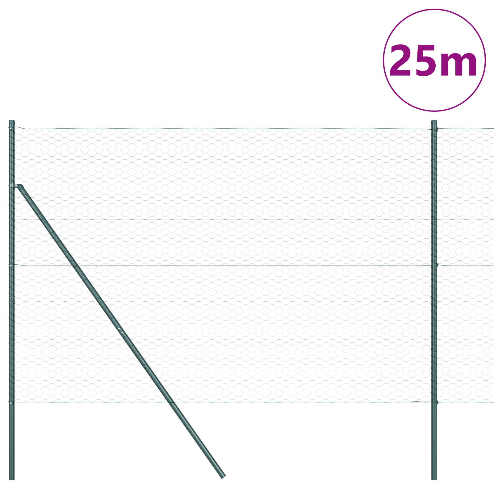 Fencing Set Set of 2 Green Metal 25m x 1.5m Durable - Image 3