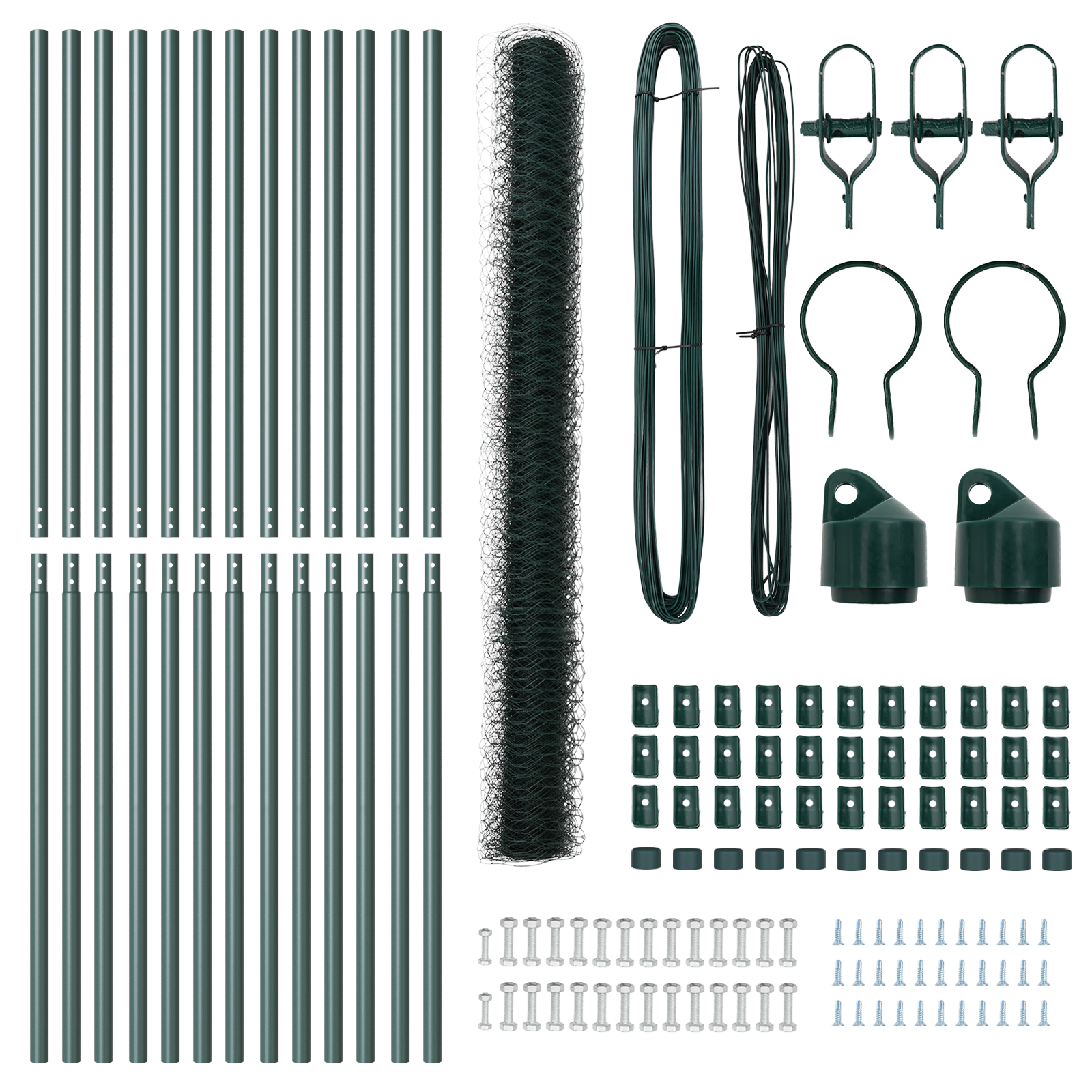 Fencing Set Set of 2 Green Metal 25m x 1.5m Durable - Image 4