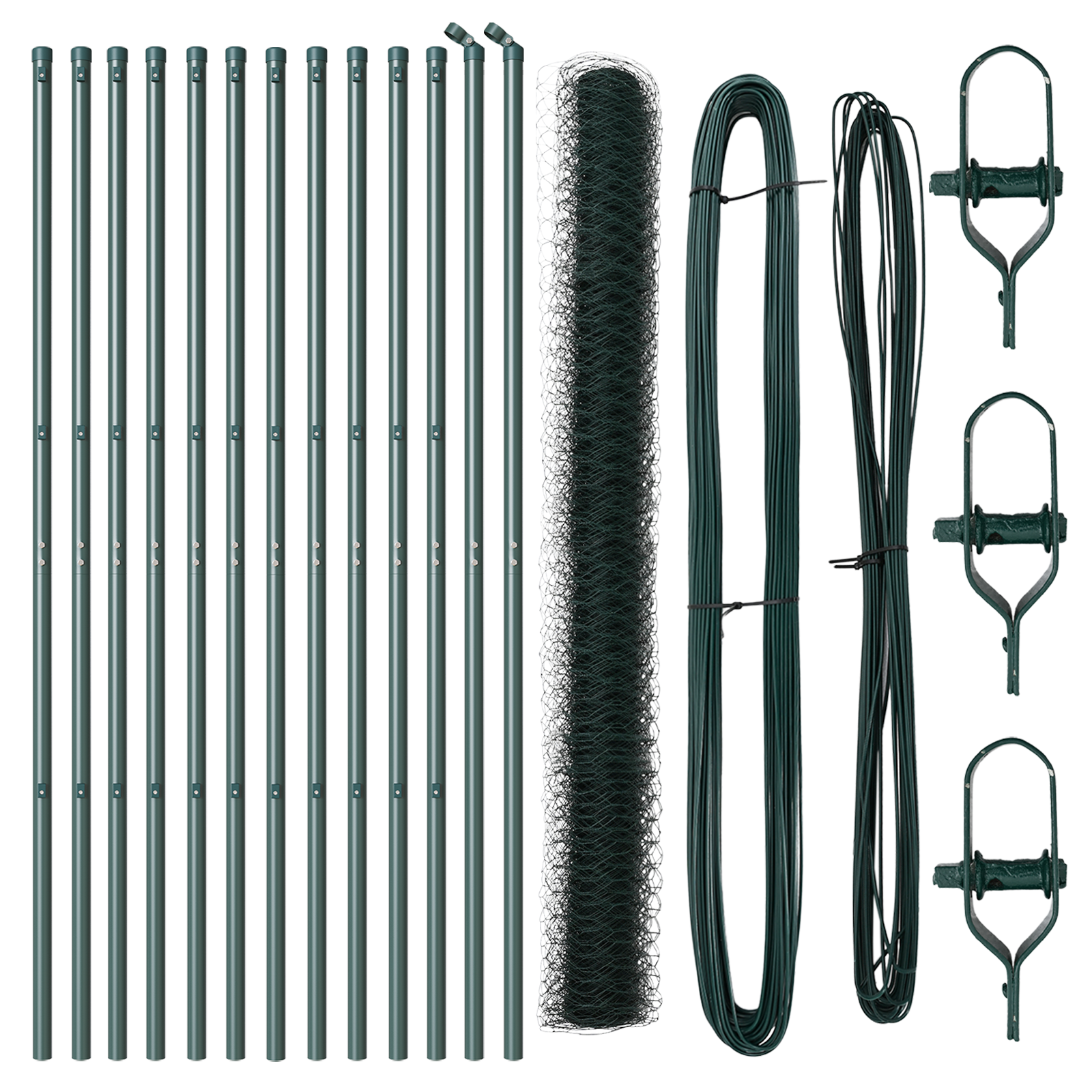 Fencing Set Set of 2 Green Powder-Coated Steel 25 x 1.5 m - Image 2