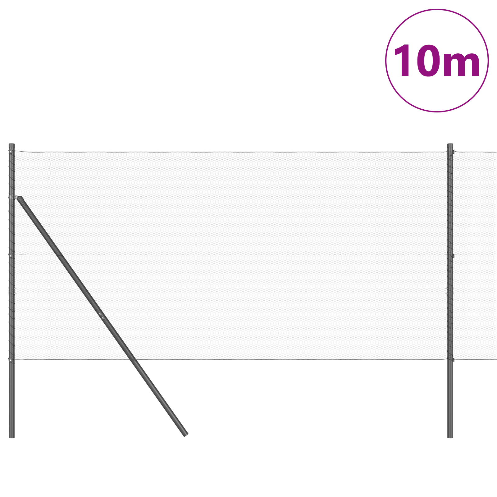 Hexagon Fence Grey 1.4x10 m Steel - Image 3