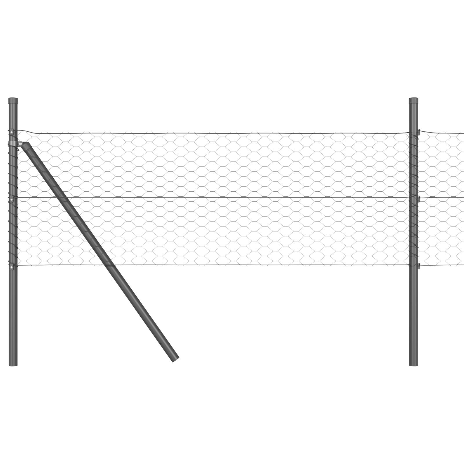 Hexagon Fence Grey 0,4x25 m Steel - Image 6