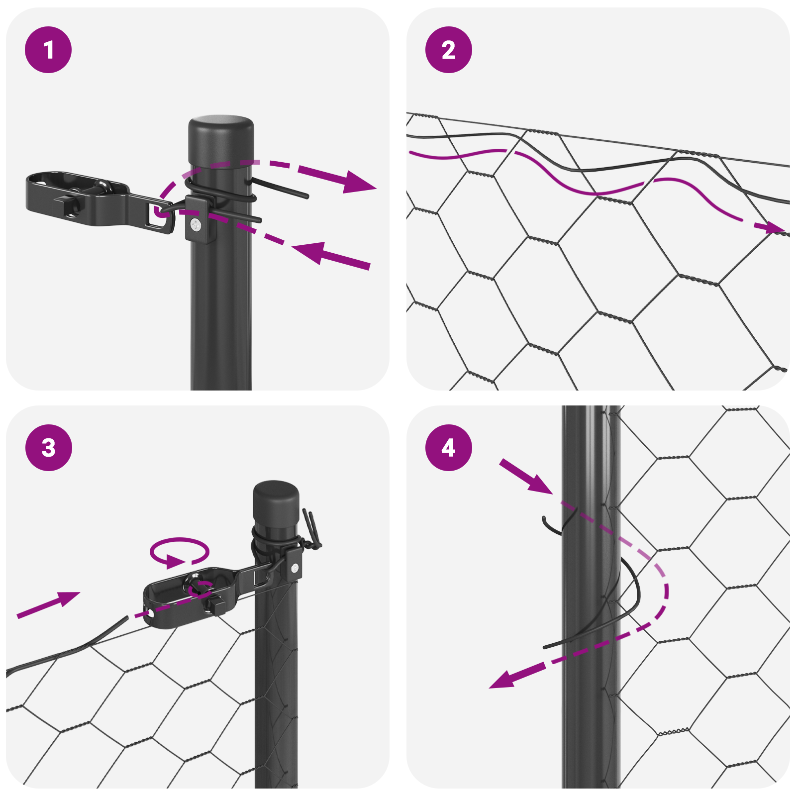 Fencing Set Set of 2 Grey Metal, Plastic 25 x 0.5 m Durable - Image 11