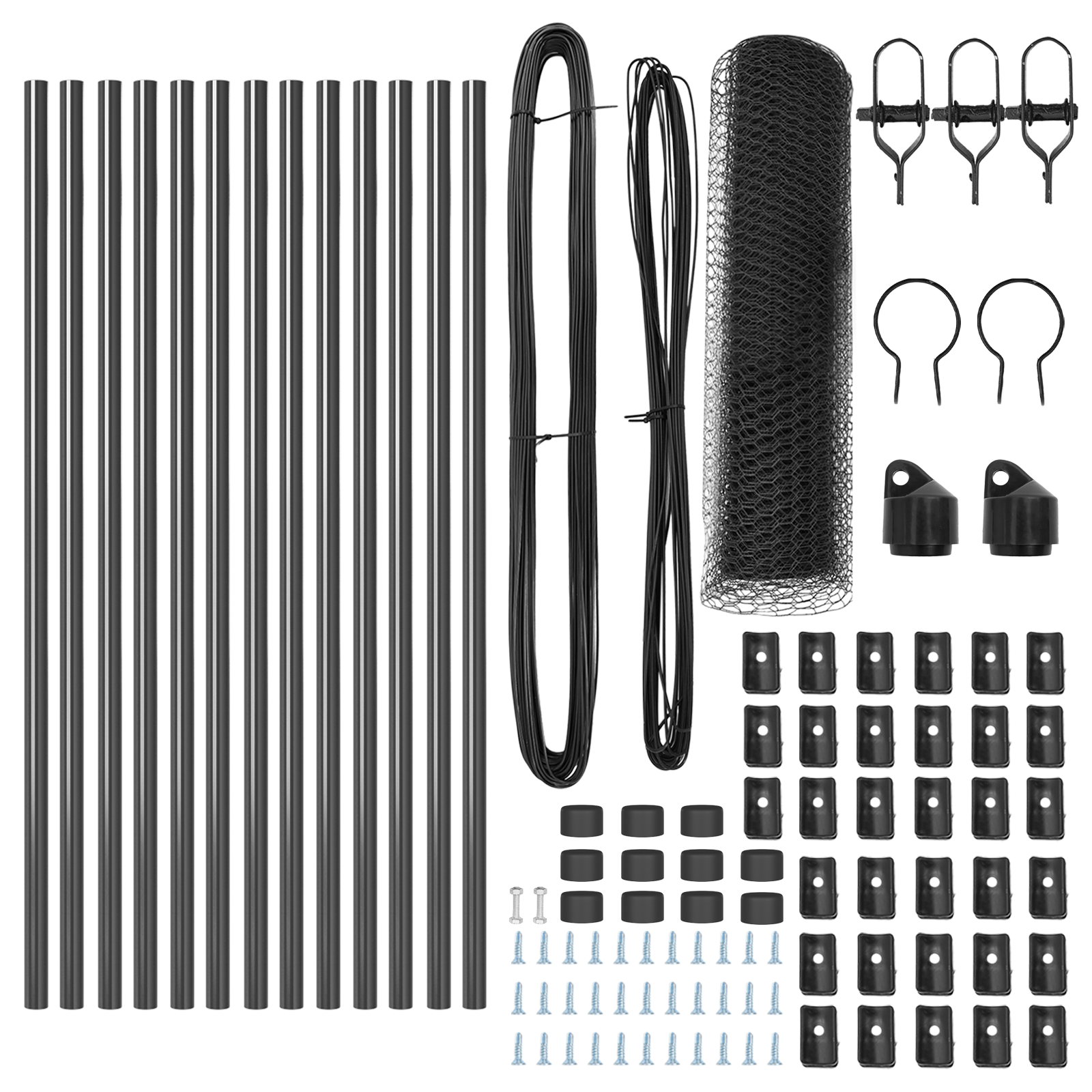 Fencing Set Set of 2 Grey Metal, Plastic 25 x 0.5 m Durable - Image 4