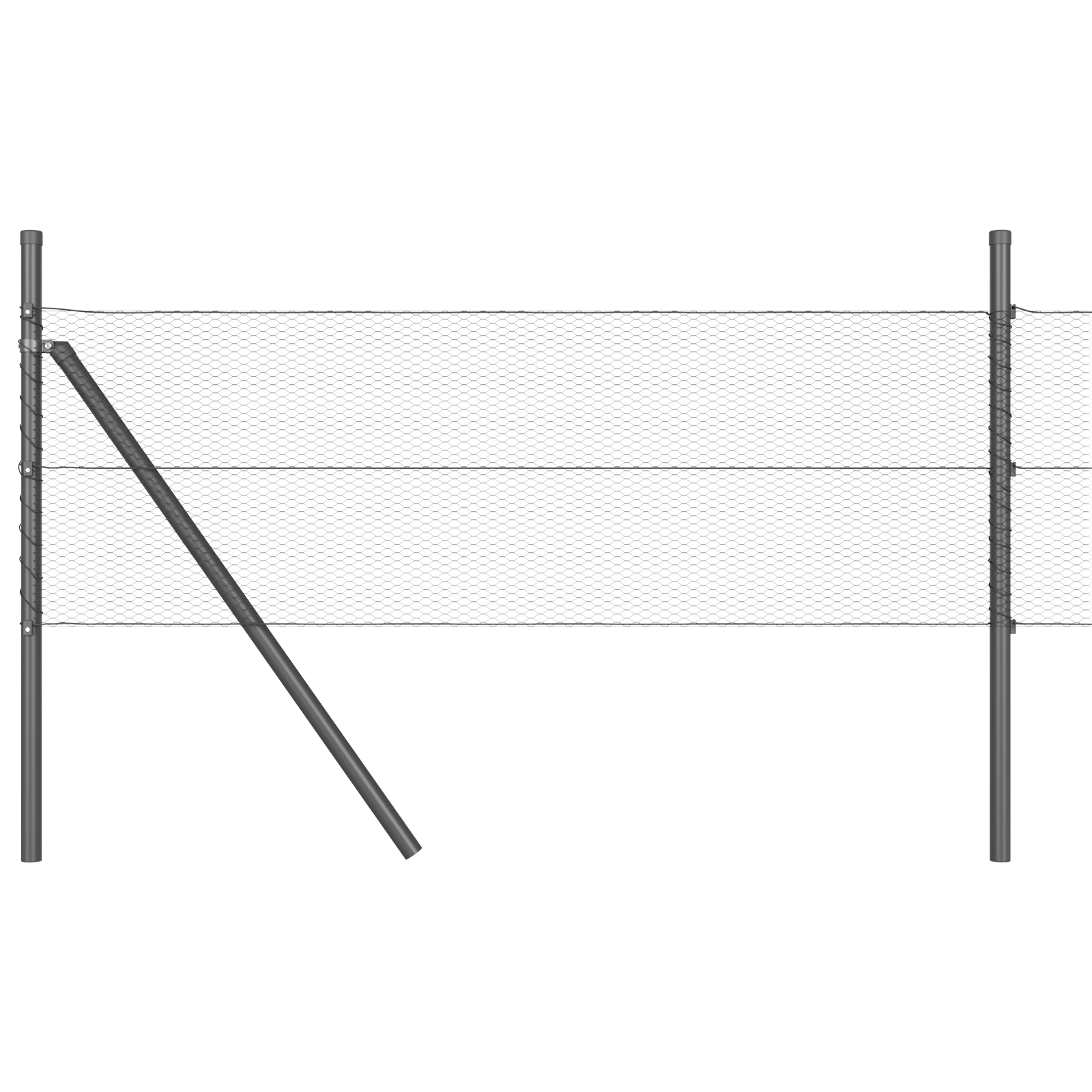 Fencing Set Set of 2 Grey Metal, Plastic 25 x 0.5 m Durable - Image 6