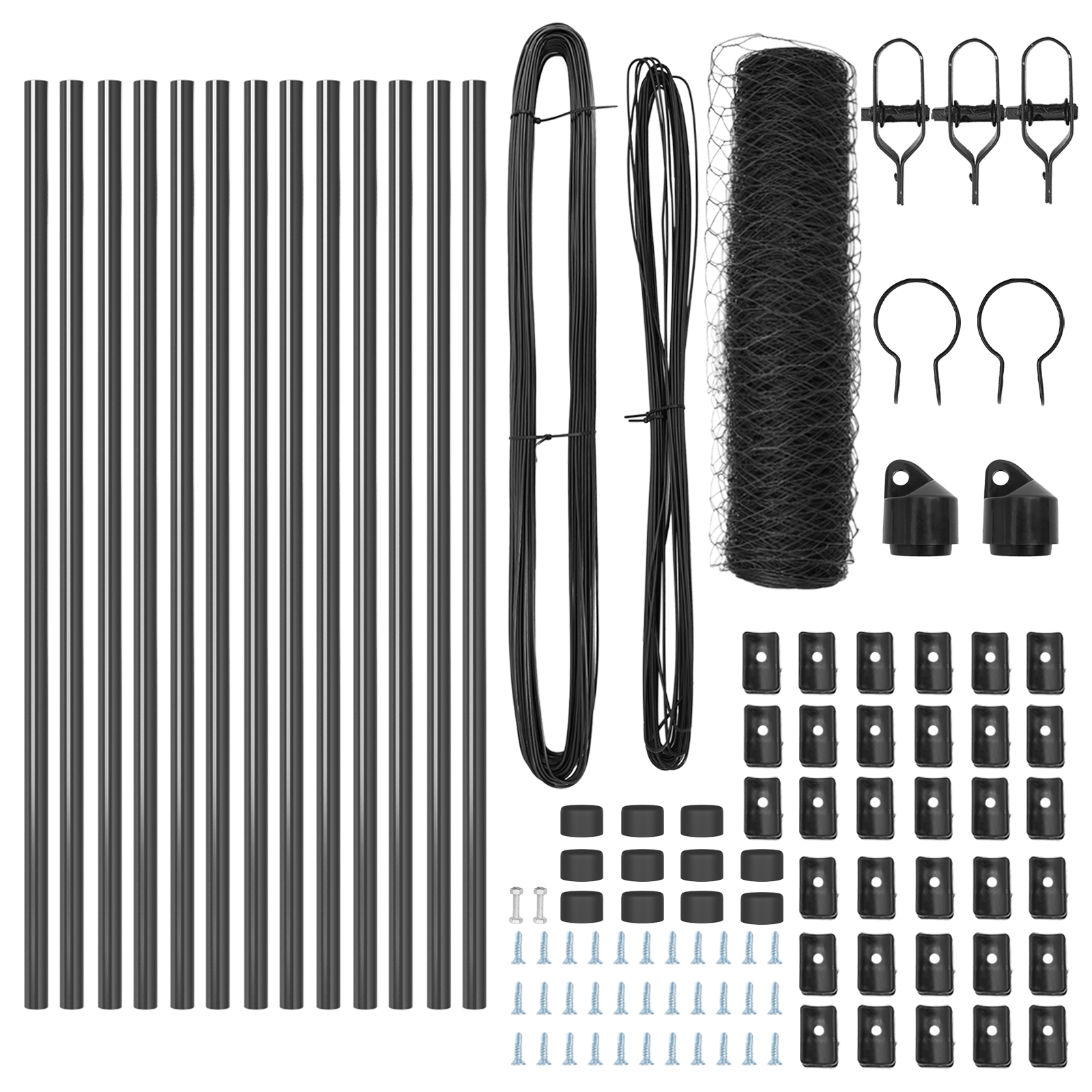 Fencing Set Set of 2 Grey Metal 25 x 0.5 m Durable - Image 4